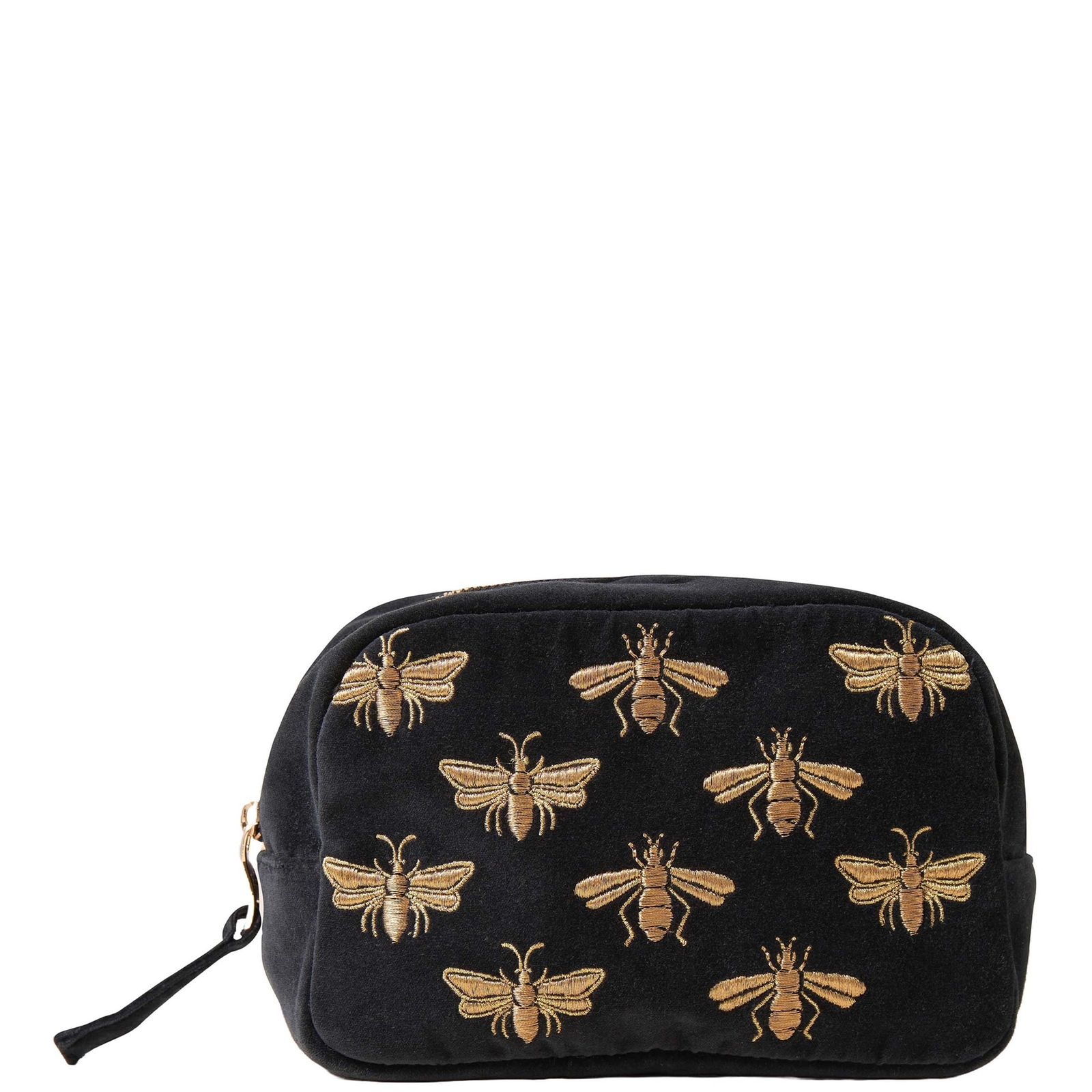 

Elizabeth Scarlett Honey Bee Charcoal Velvet Cosmetics Bag