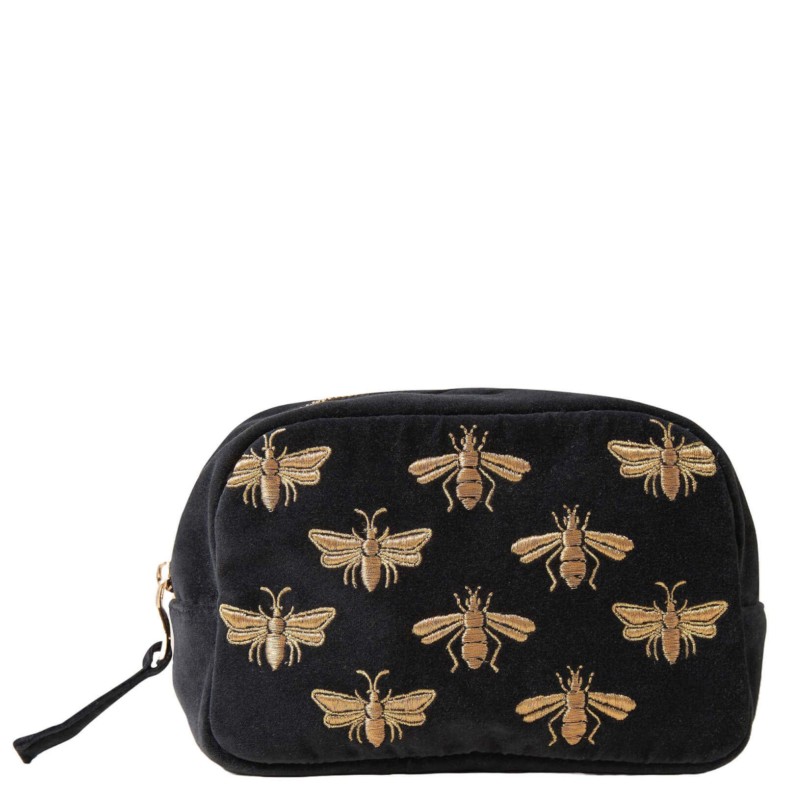 Image of Elizabeth Scarlett Honey Bee Charcoal Velvet Cosmetics Bag