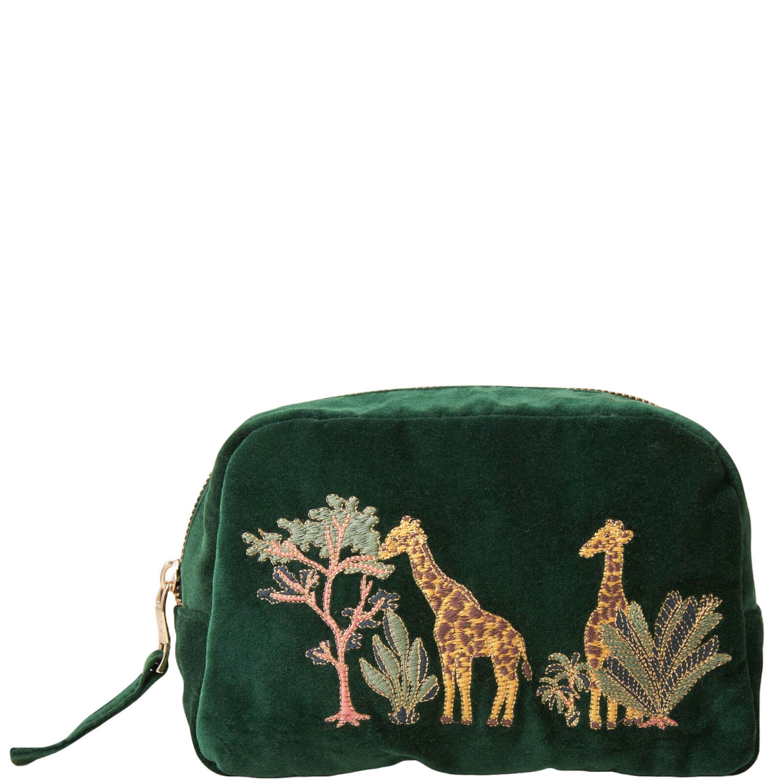 Elizabeth Scarlett Giraffe Forest Velvet Cosmetics Bag
