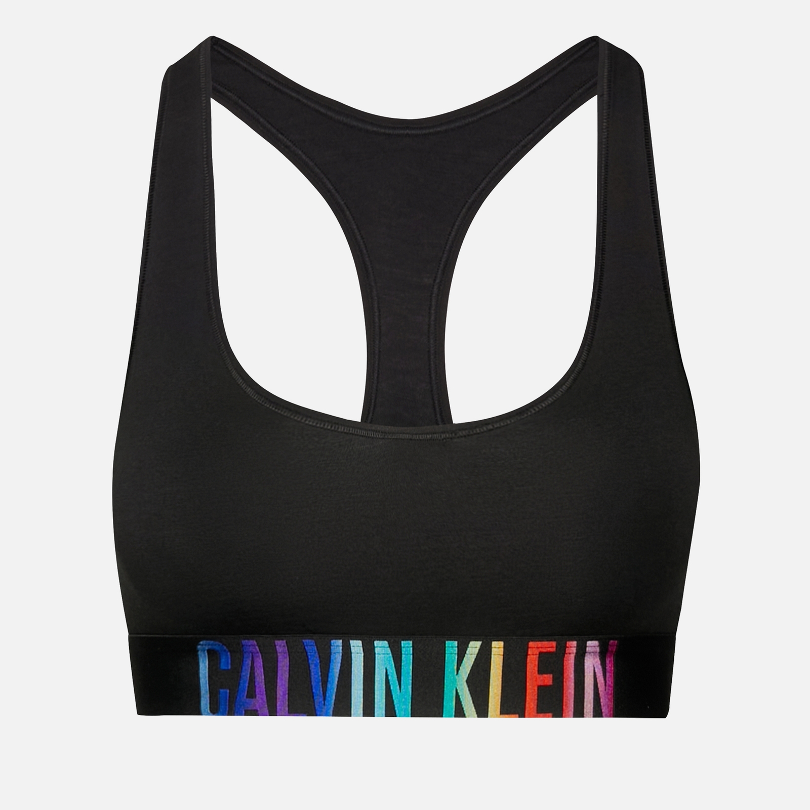 Calvin Klein Intense Pride Logo-Print Stretch-Jersey Unlined Bralette - XS