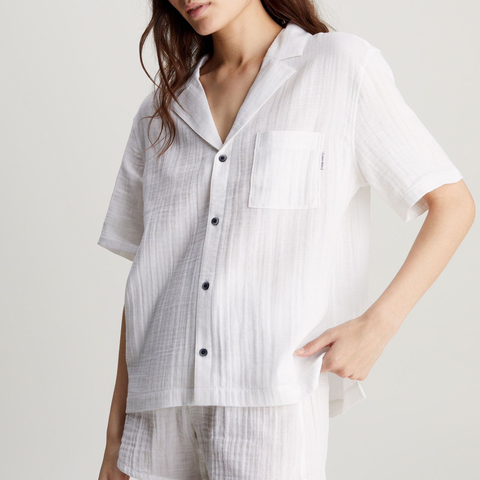Calvin Klein Textured Cotton-Gauze shirt