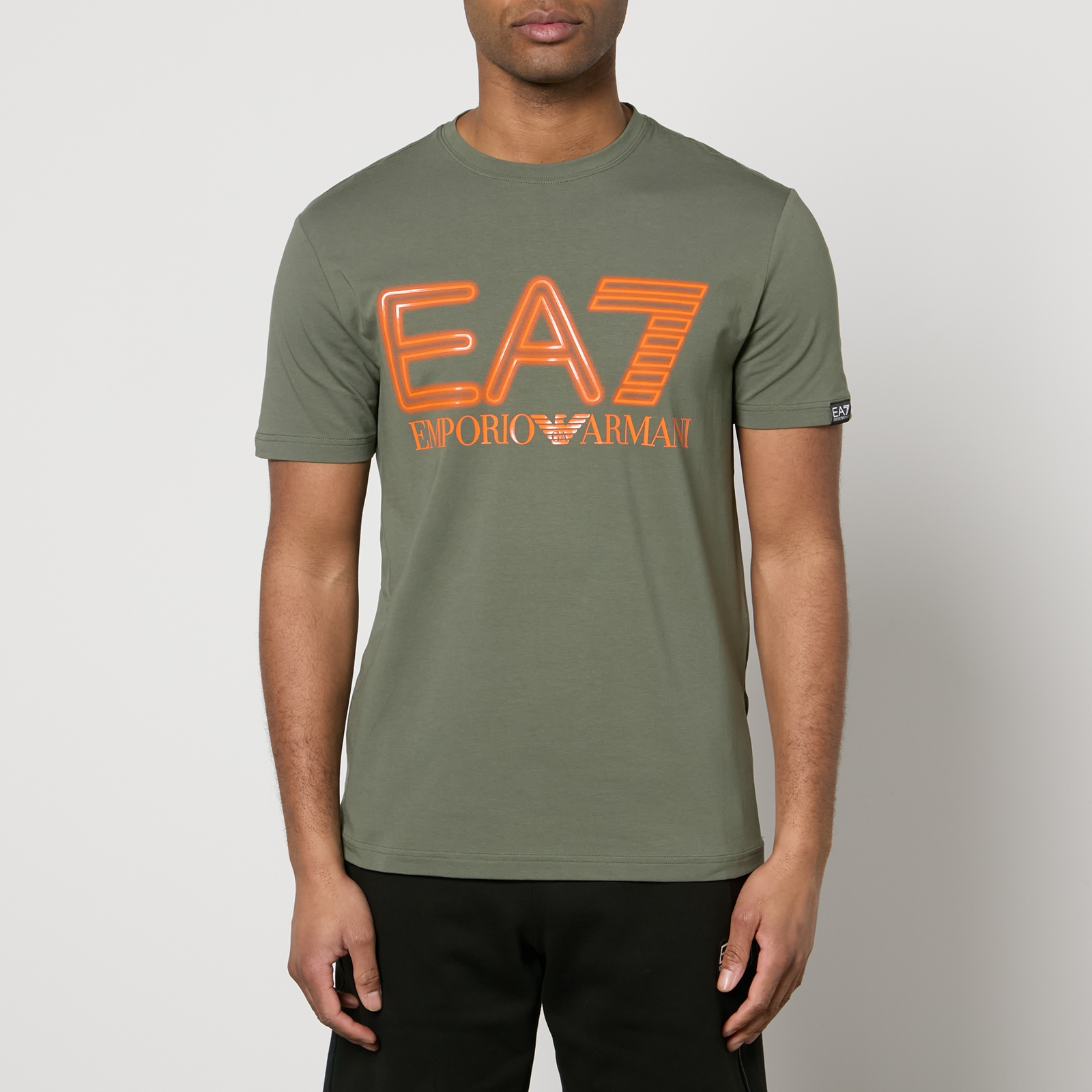 EA7 Oversized Logo Stretch Cotton-Blend T-shirt