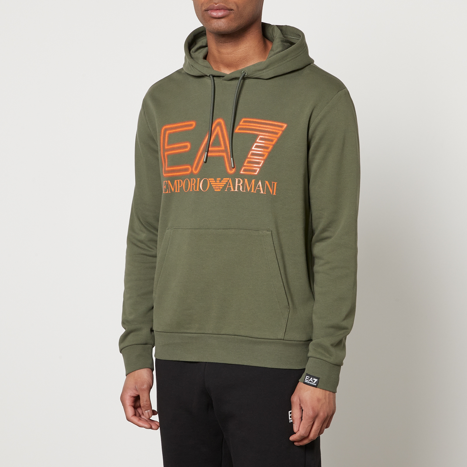 EA7 Oversized Logo Cotton Hoodie