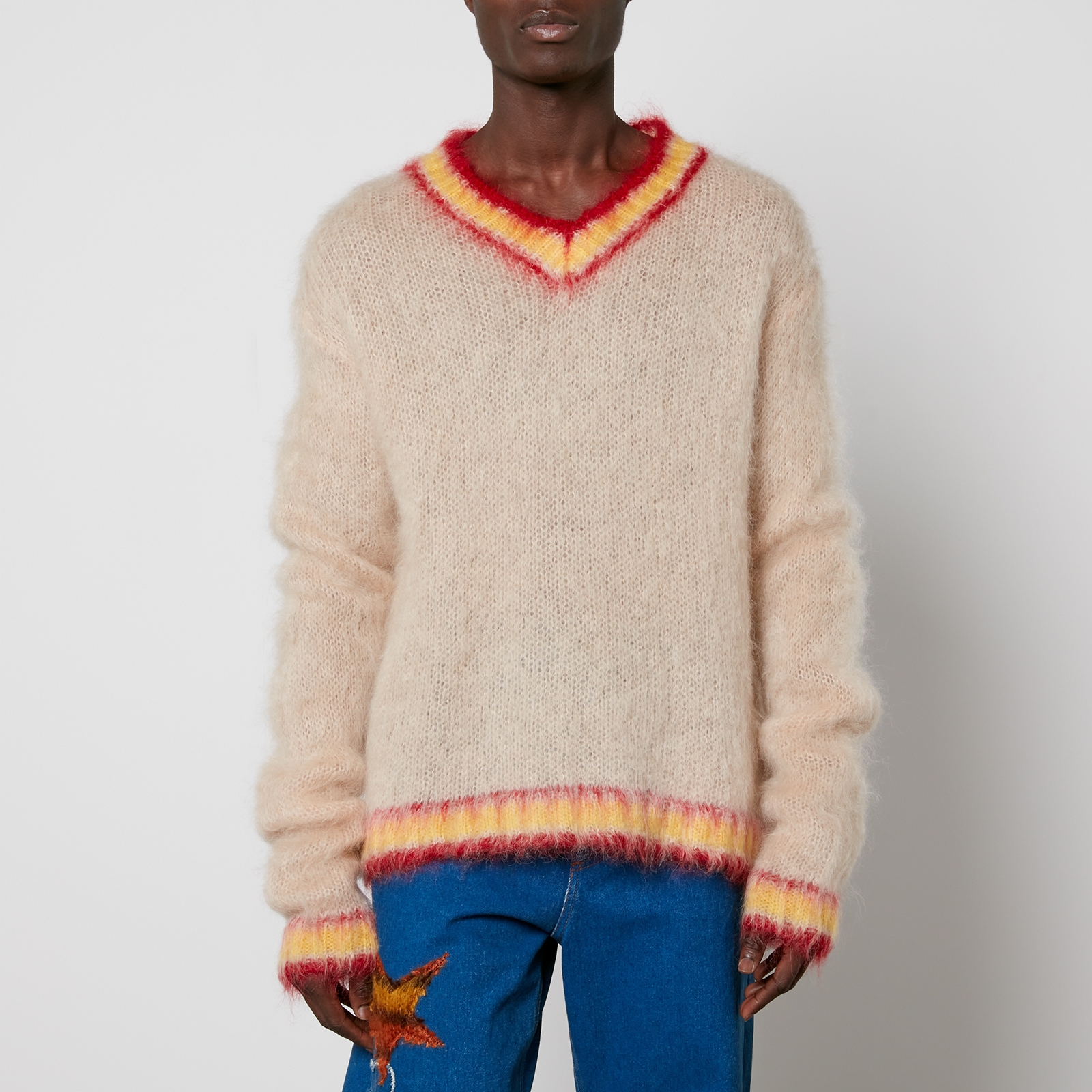 Marni V-Neck Mohair-Blend Jumper - IT 46/S