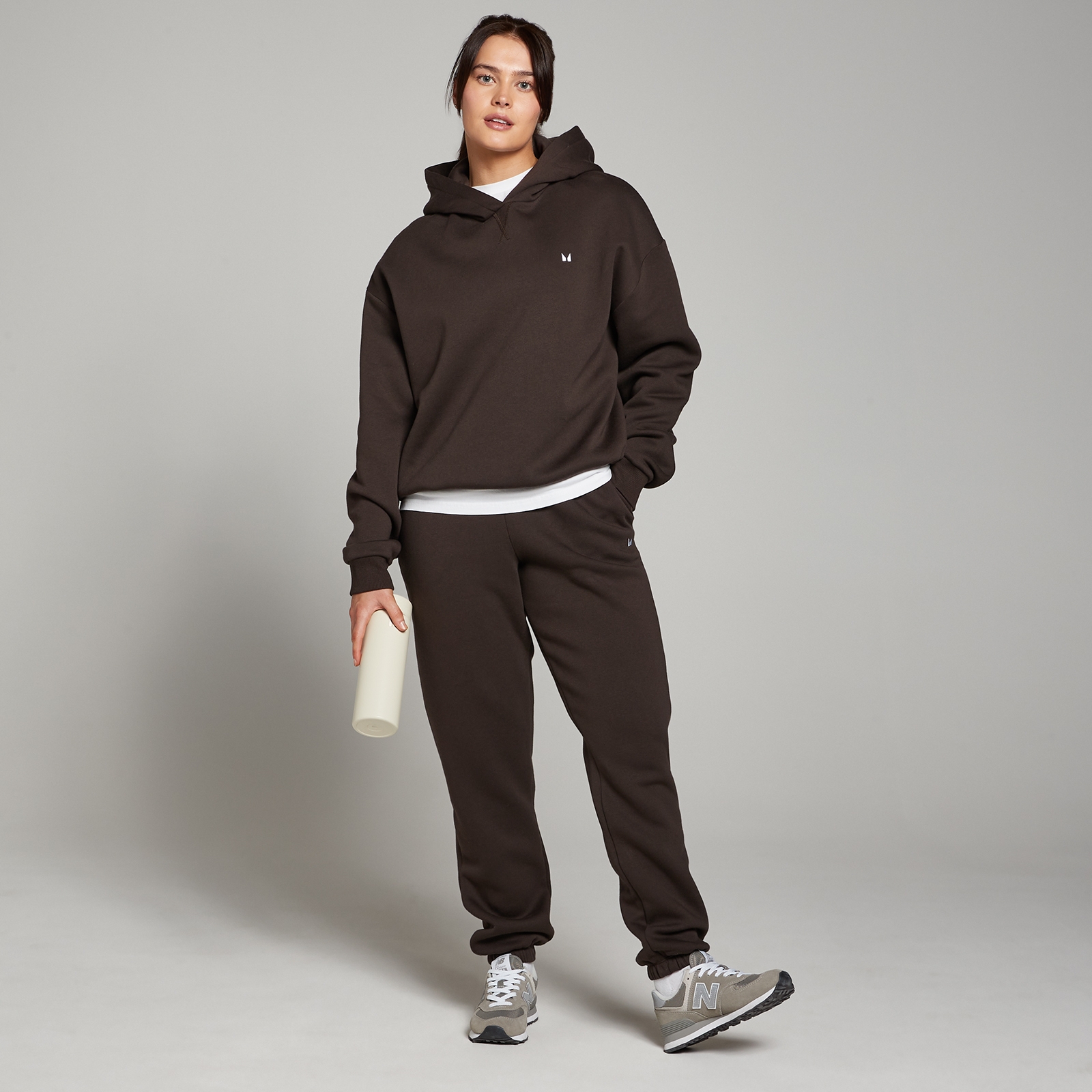 5059883328850 - Damen Basic Oversized Kapuzenpullover – Kaffee - S