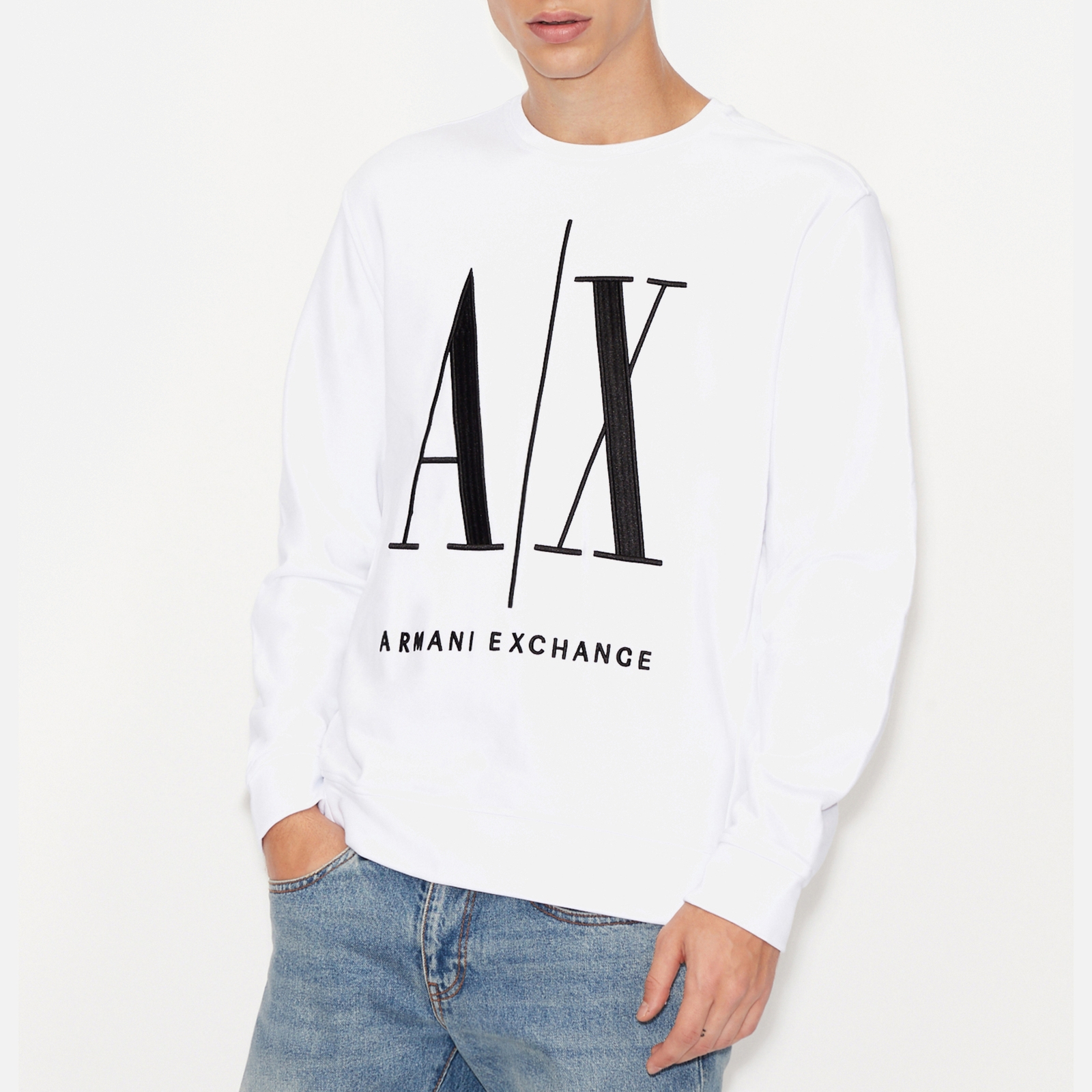 armani exchange logo cotton sweatshirt - l