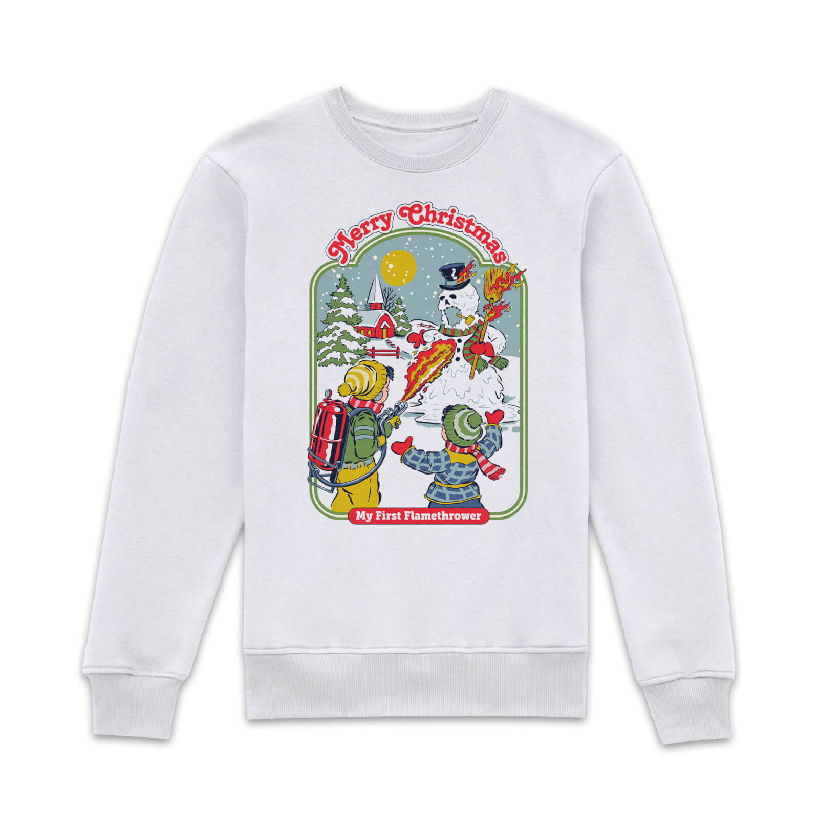 

Steven Rhodes My First Flamethrower Sweatshirt - White - L - Bianco