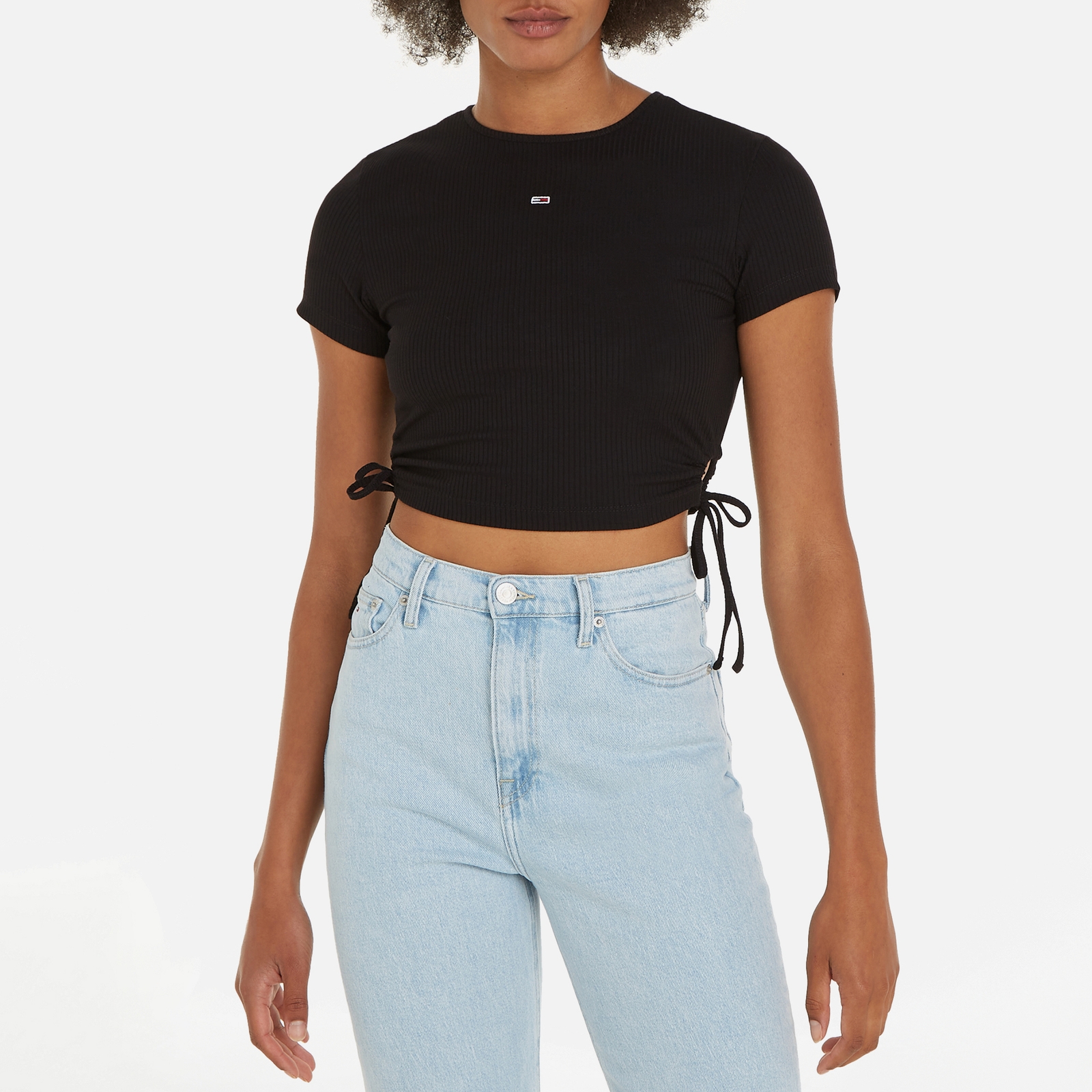 Tommy Jeans Gathered Ribbed Knit Top