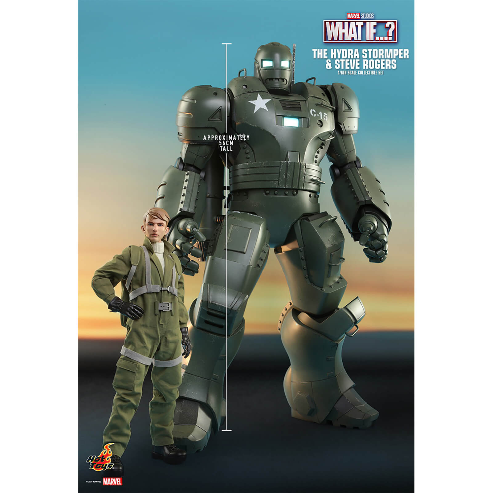 Image of Hot Toys Marvel 1:6 Steve Rodgers and The Hydra Stomper - What If...? Collectible Statue (56cm)
