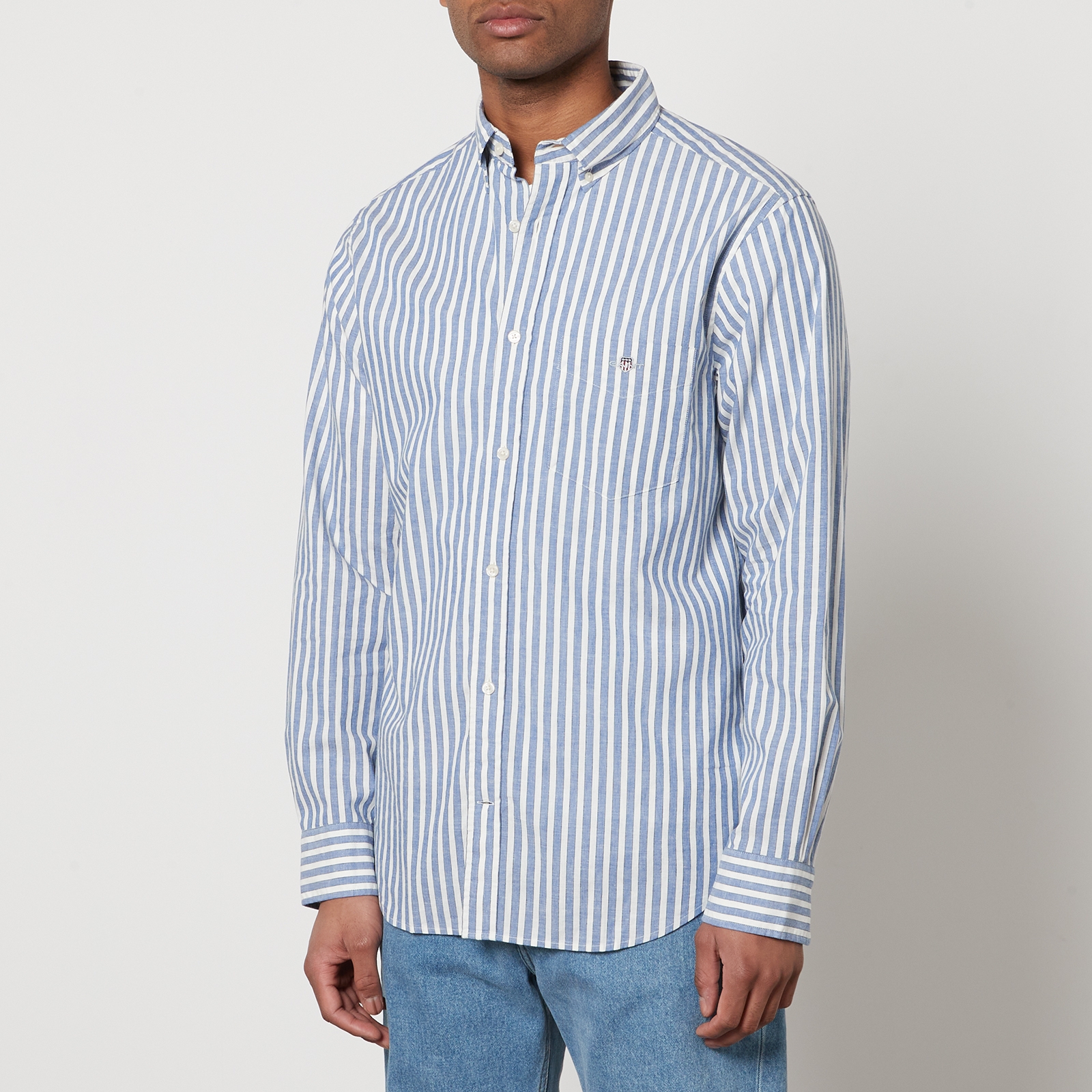 GANT Cotton-Blend Striped Long Sleeved Shirt