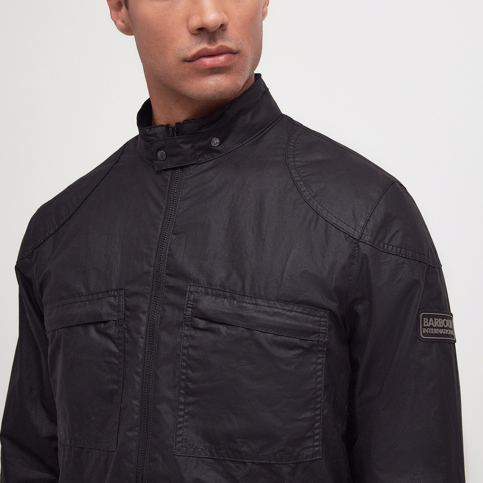 barbour international eastbow waxed cotton jacket - s