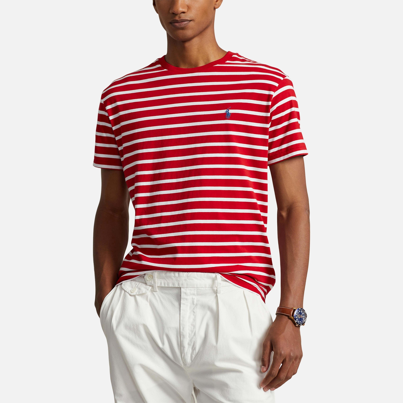 Polo Ralph Lauren Striped-Jacquard Cotton-Jersey T-Shirt