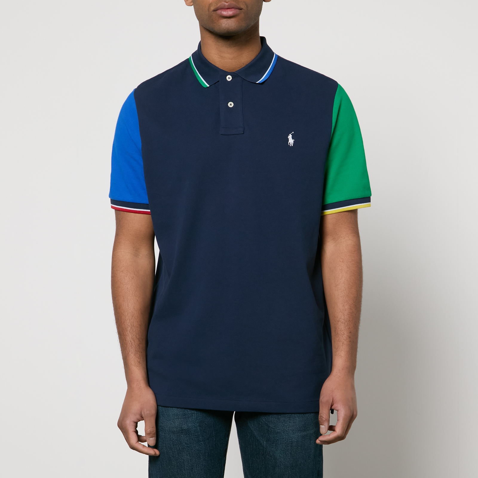 Polo Ralph Lauren Colour Block Cotton-Pique Polo Shirt