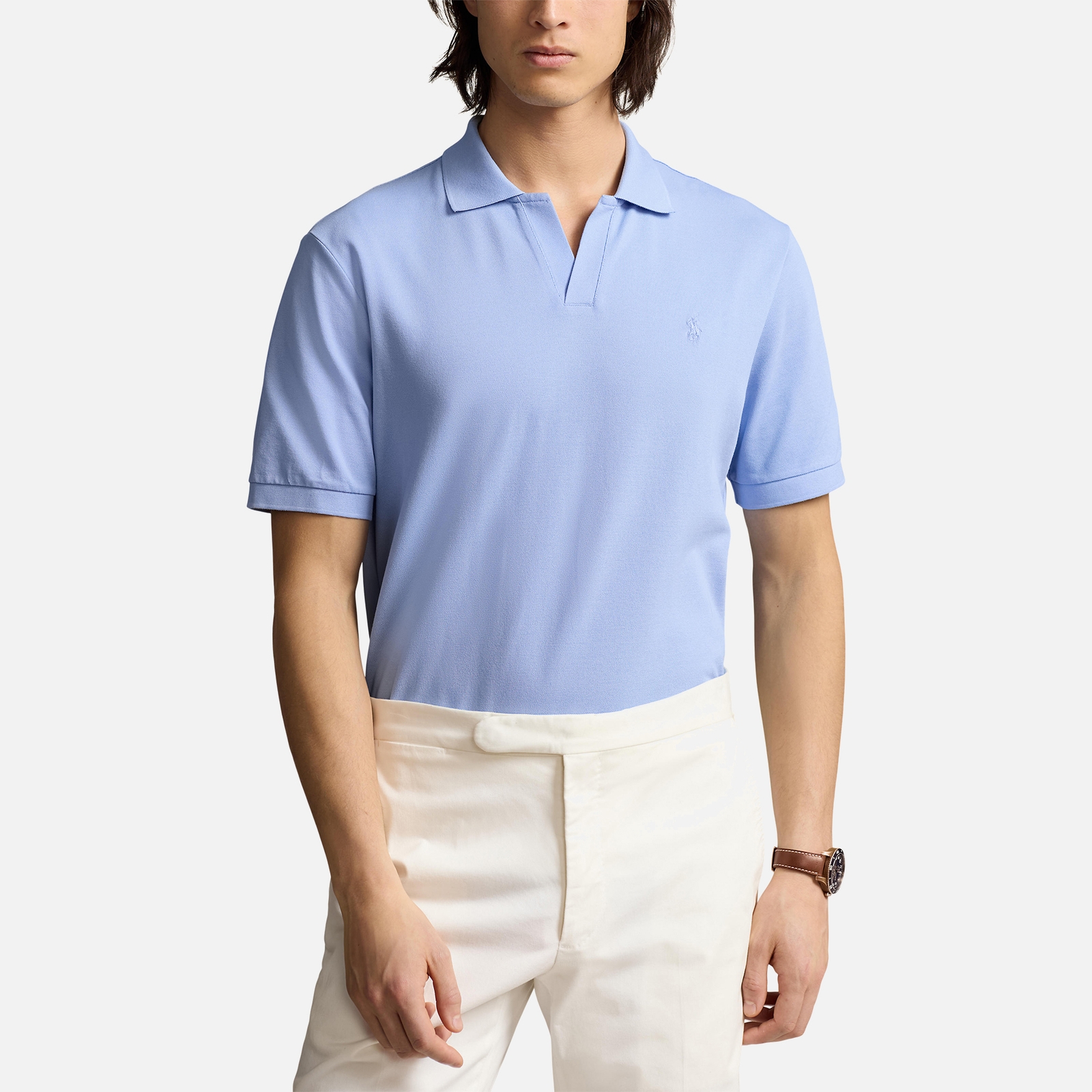 Polo Ralph Lauren Open Collar Cotton-Blend Pique Polo Shirt