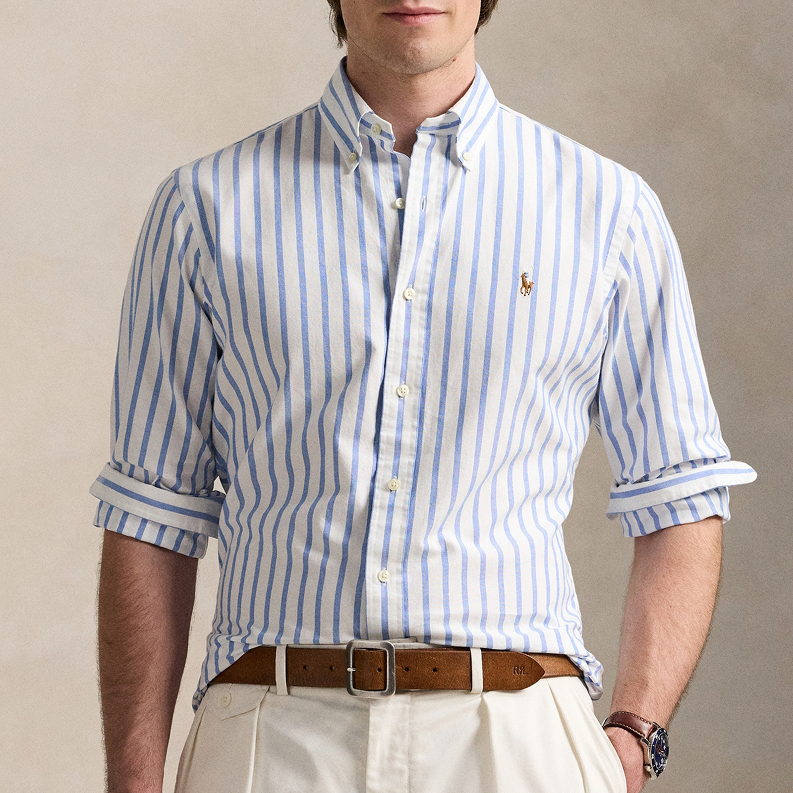 Polo Ralph Lauren Pinstriped Oxford Cotton Shirt - S