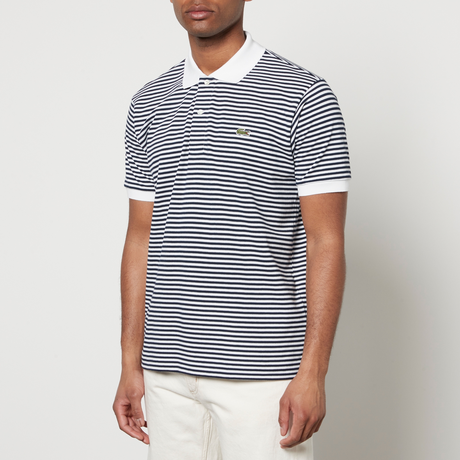 Lacoste Stripe Cotton-Jacquard Polo Shirt