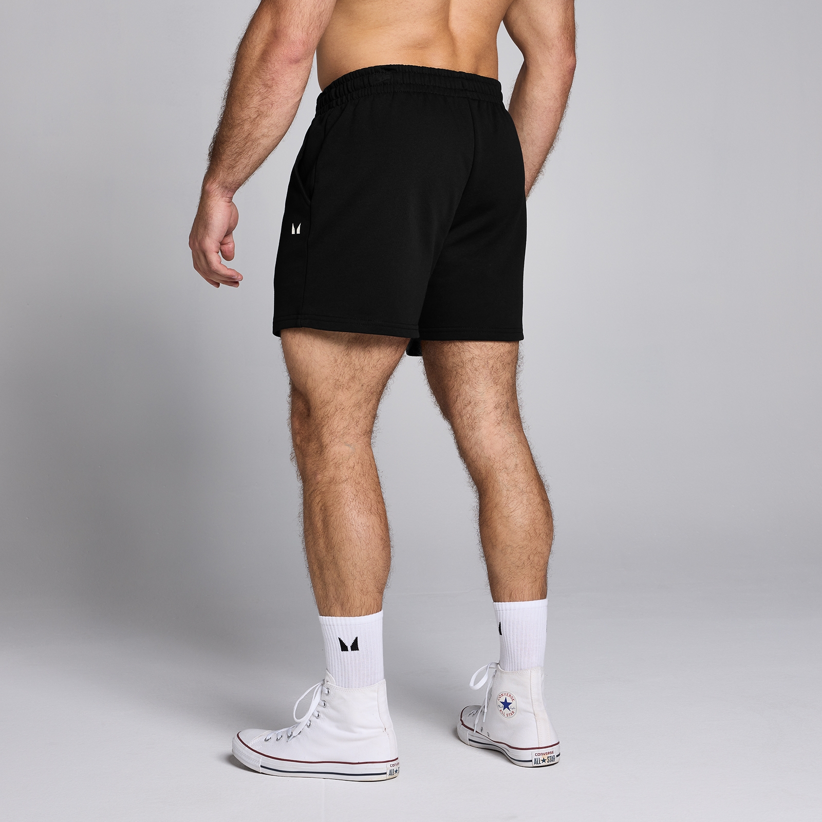 5059883339283 - Herren Origin Sweatshorts 13 cm mit Grafik – Schwarz - XL