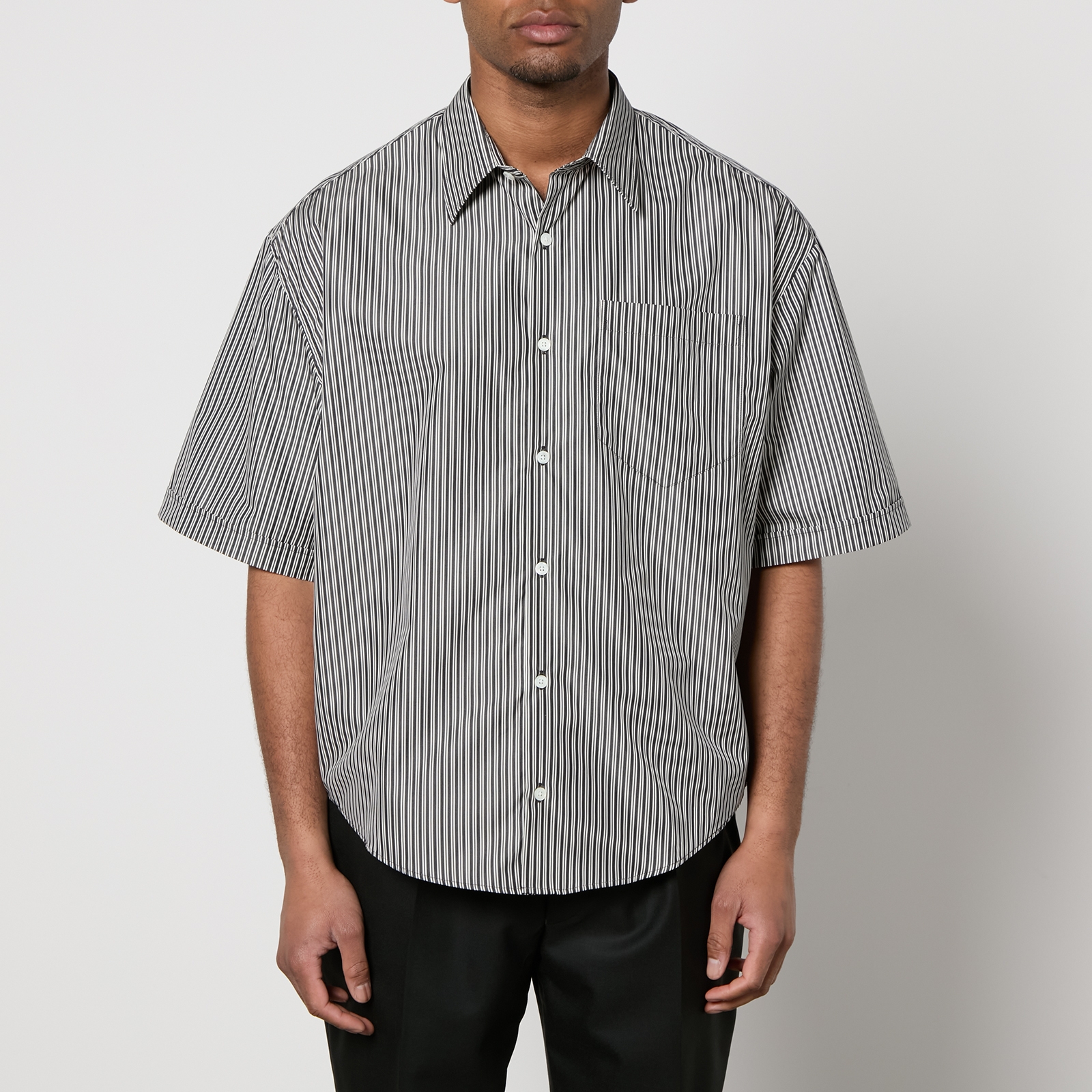 AMI Boxy Fit Cotton-Poplin Shirt - XS