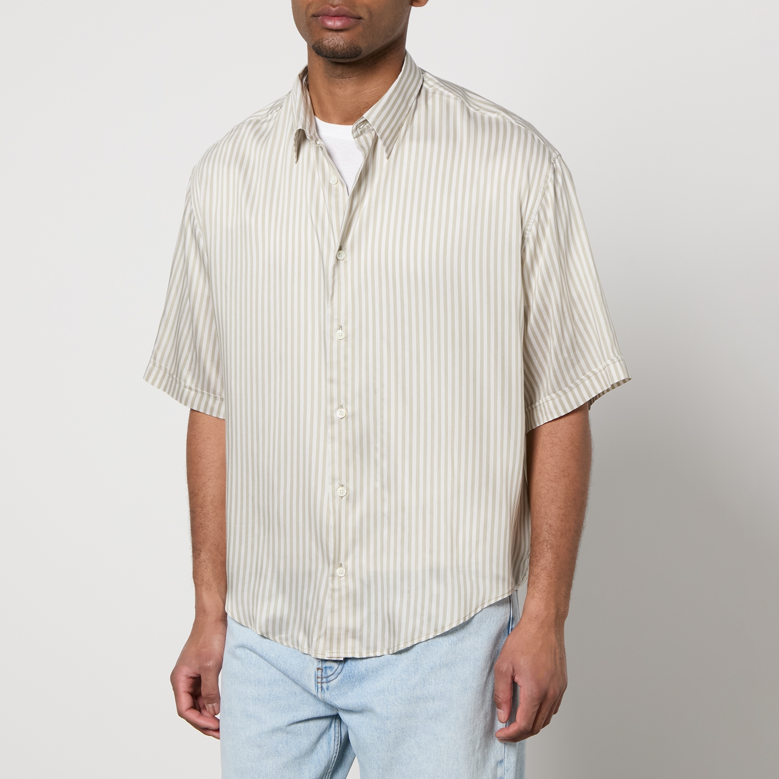 AMI Boxy Cotton-Poplin Shirt - M