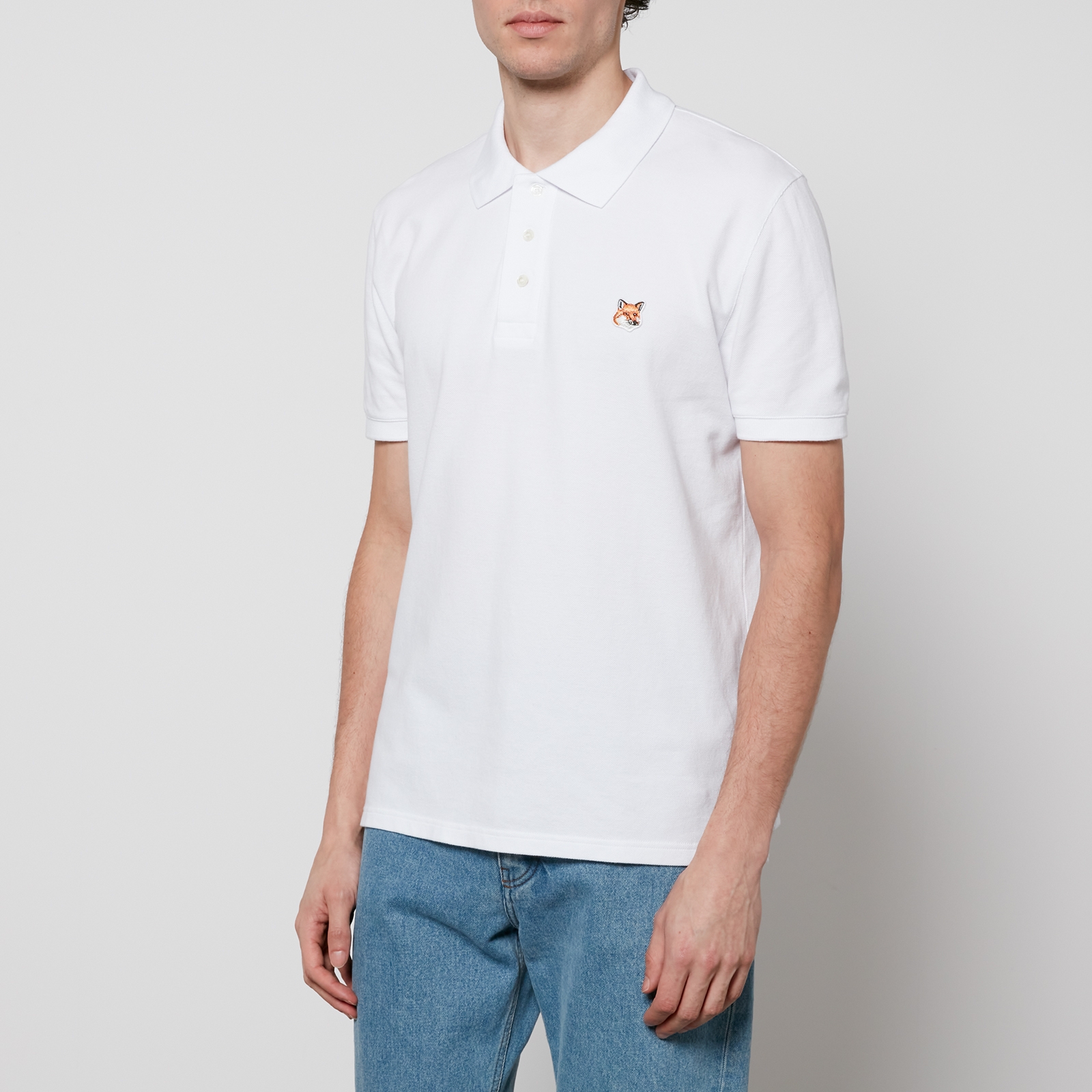 Maison Kitsuné Fox Head Patch Cotton Polo Shirt - L