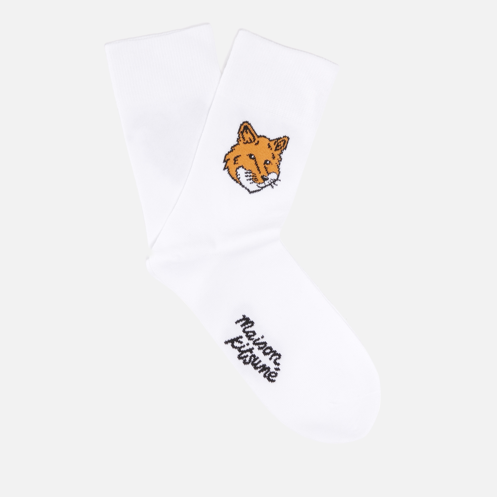 Maison Kitsuné Fox Head Ribbed-Knit Socks - EU40/45