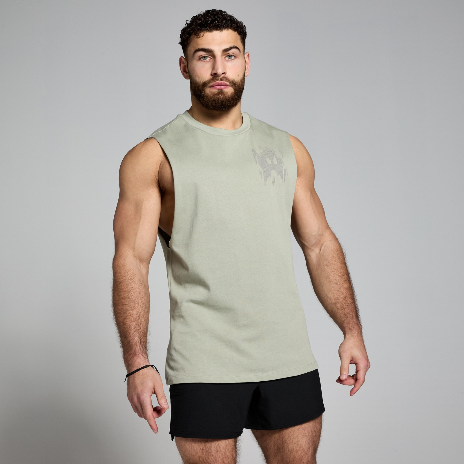 5059883334035 - Herren Clay Tanktop mit Grafik – Seegras - S