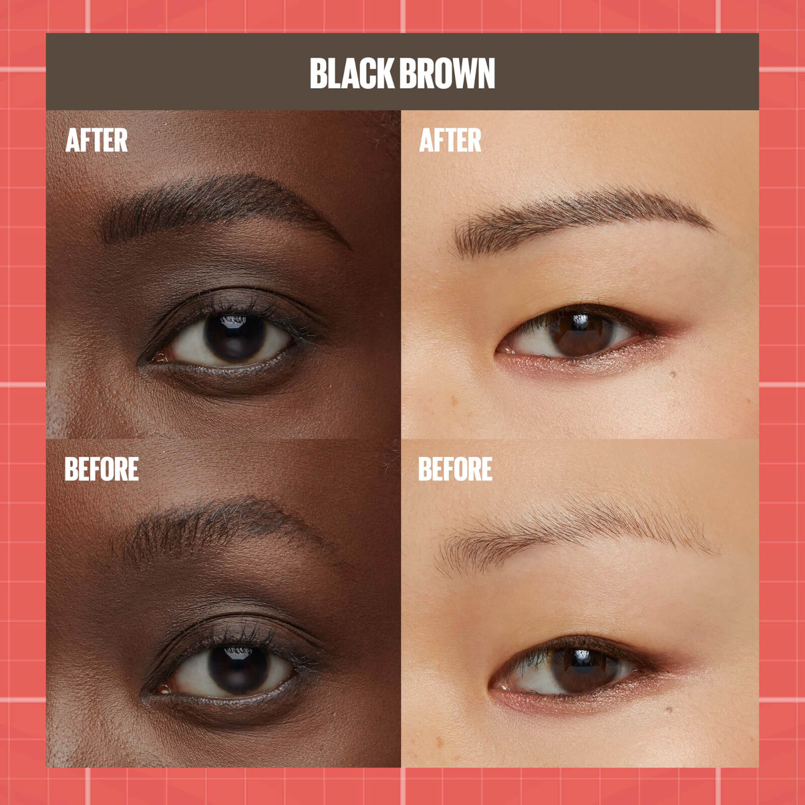 Thumbnail - Maybelline Build-A-Brow 2 Easy Steps Eye Brow Pencil and Gel (Various Shades) - Black Brown