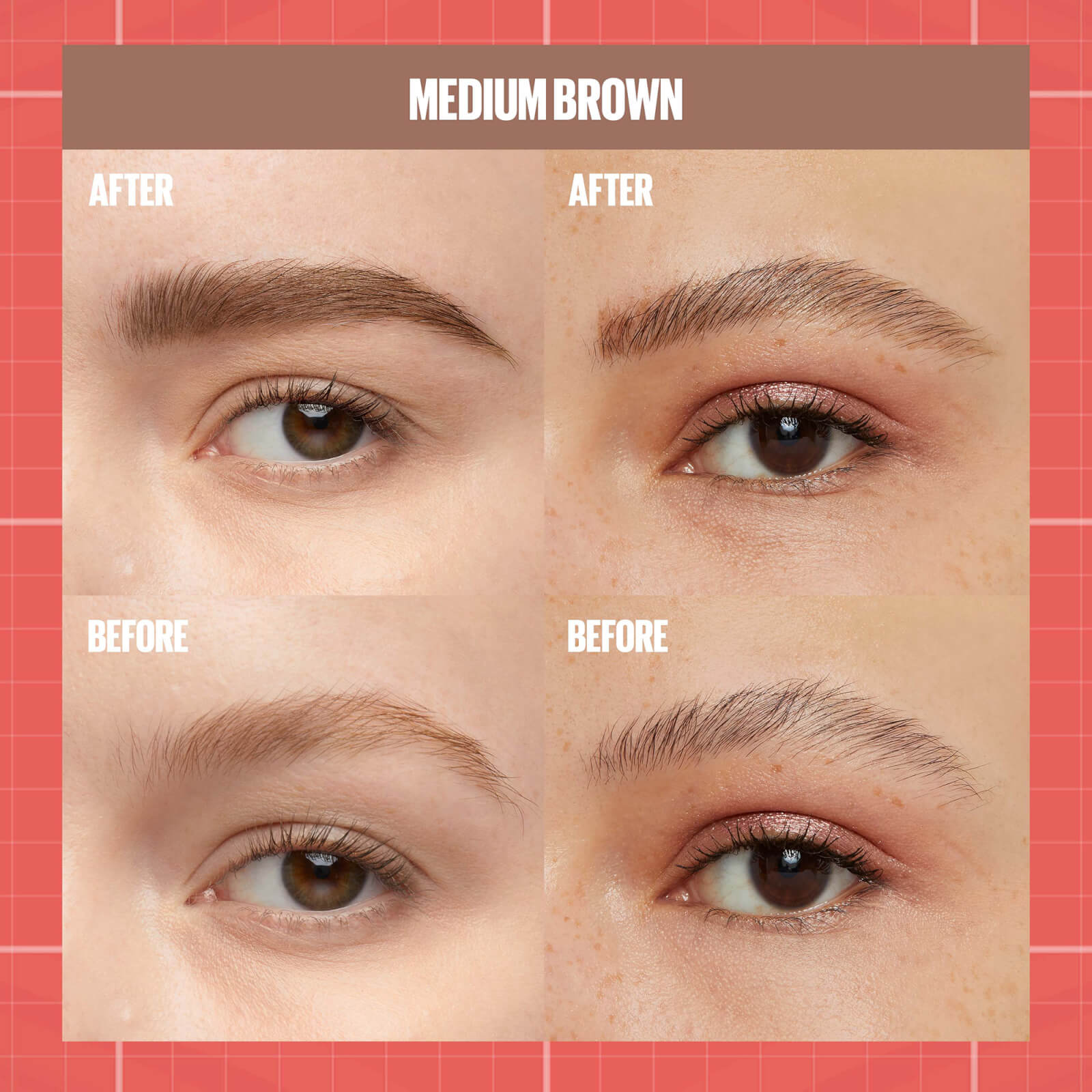 Thumbnail - Maybelline Build-A-Brow 2 Easy Steps Eye Brow Pencil and Gel (Various Shades) - Medium Brown