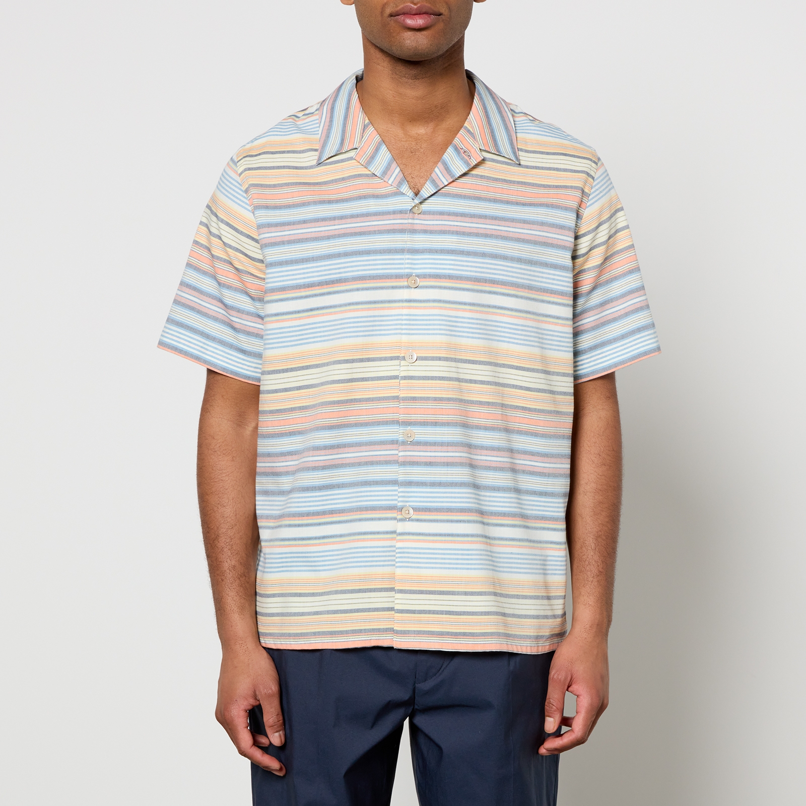 PS Paul Smith Striped Cotton-Jacquard Shirt - S