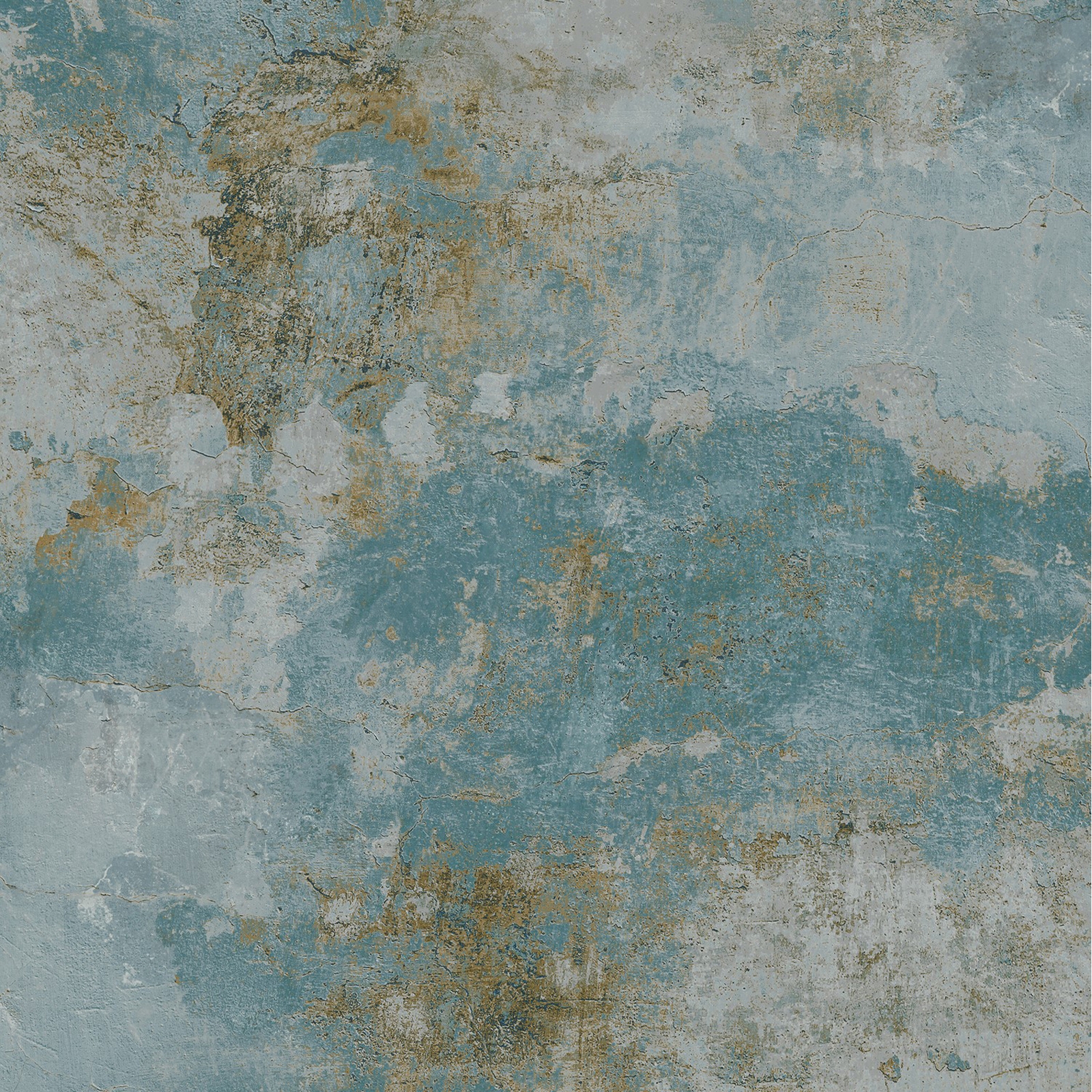 Grandeco Rustic Old Town Plaster Distressed Concrete Textured Wallpaper - Teal