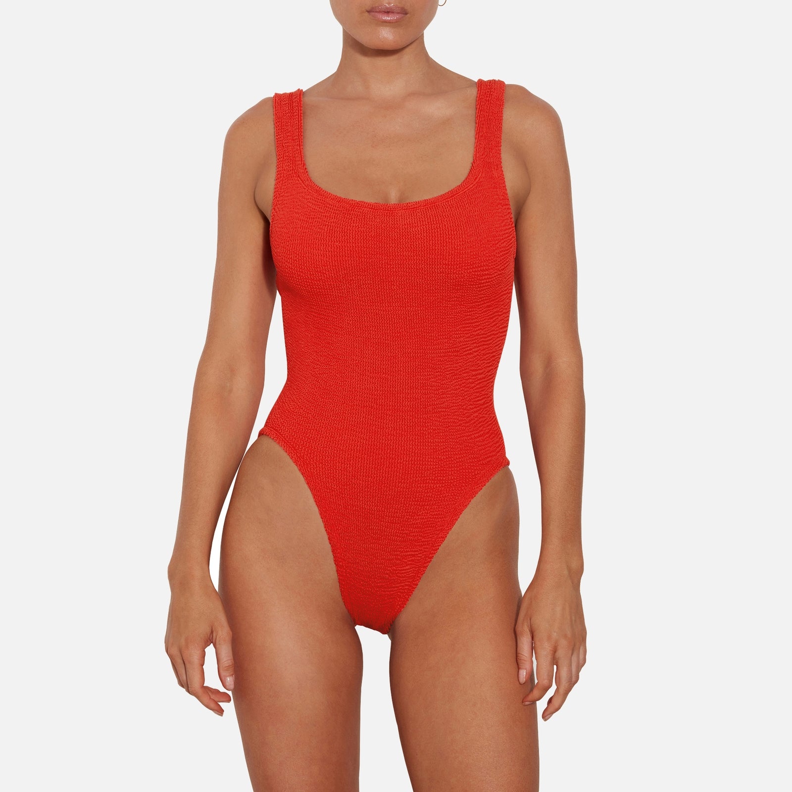 Hunza G Square Neck Seersucker Swimsuit Women's