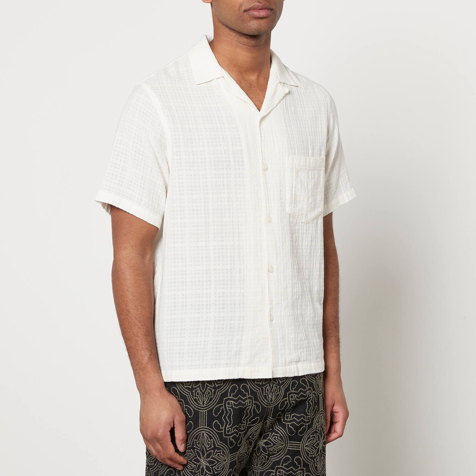 Portuguese Flannel Grain Open-Knit Cotton Shirt
