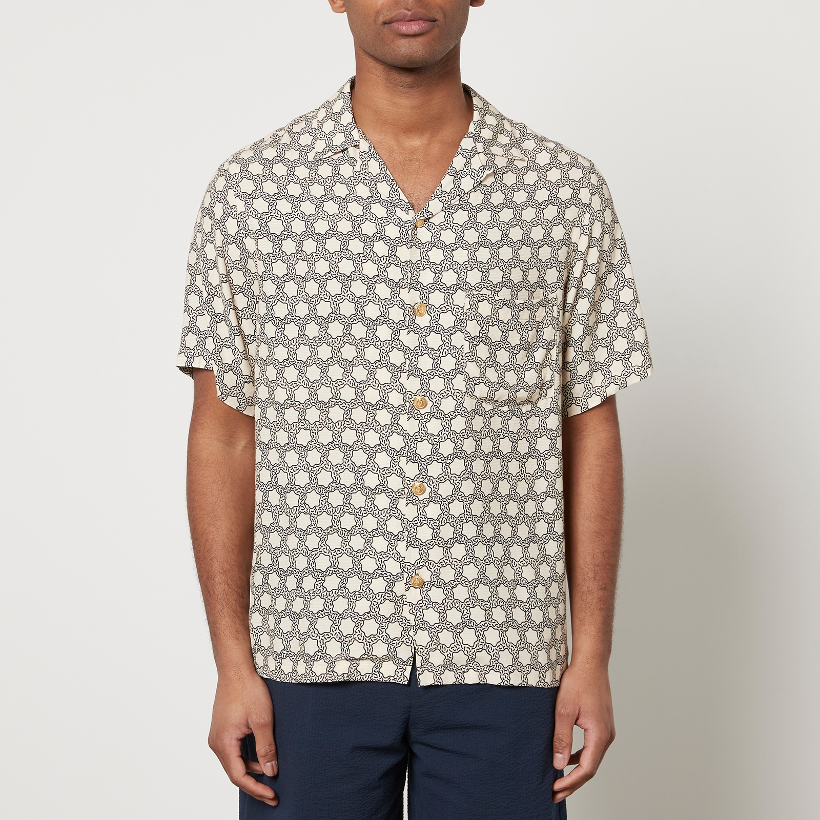 portuguese flannel select printed cotton shirt - s