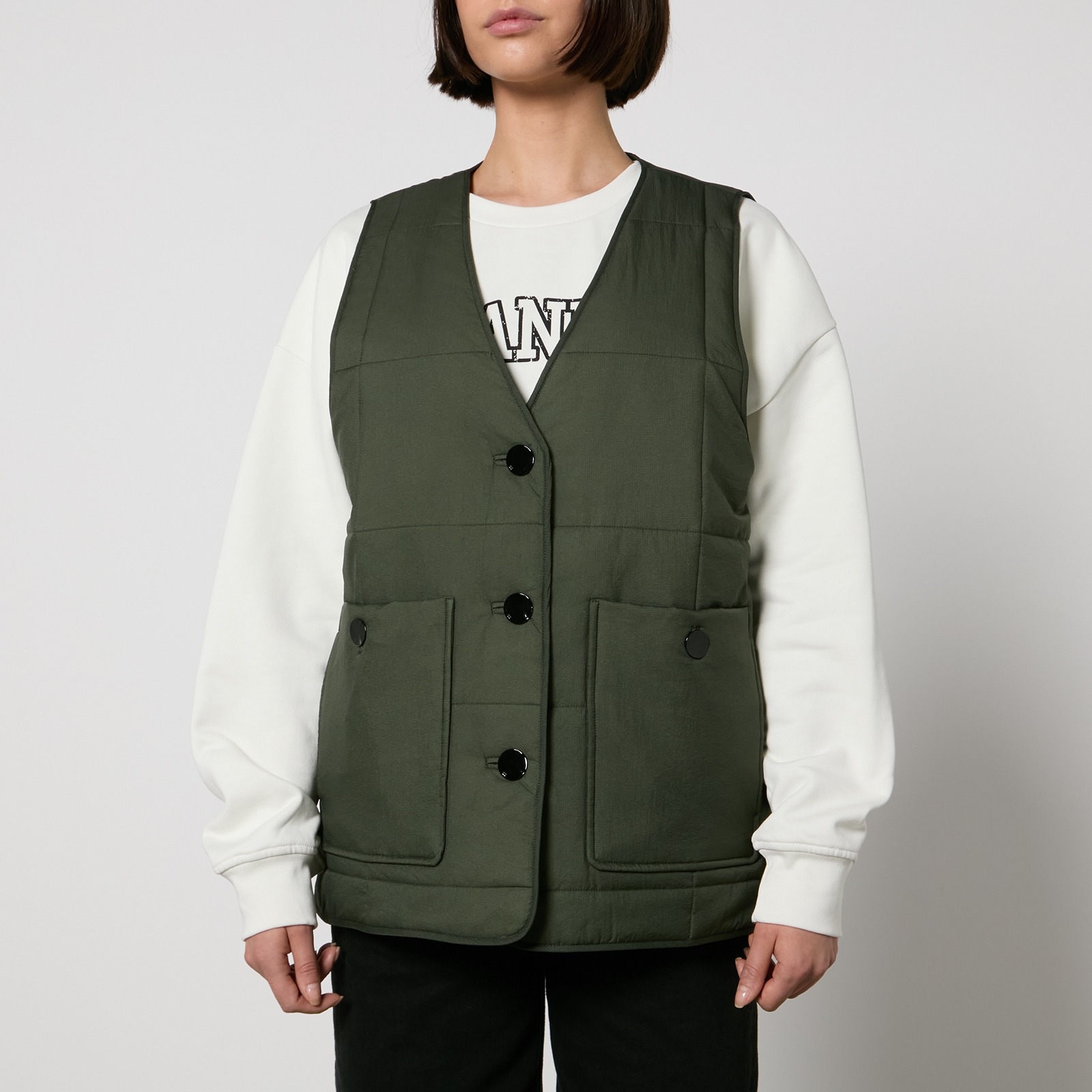 Ganni Quilted Nylon Vest - S/M
