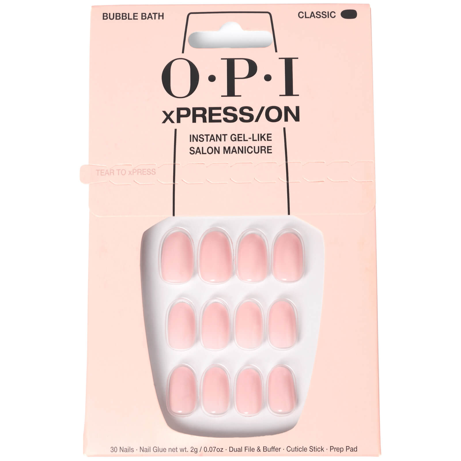 Opi Xpress/on - Bubble Bath Press On Nails Gel-like Salon Manicure In Pink
