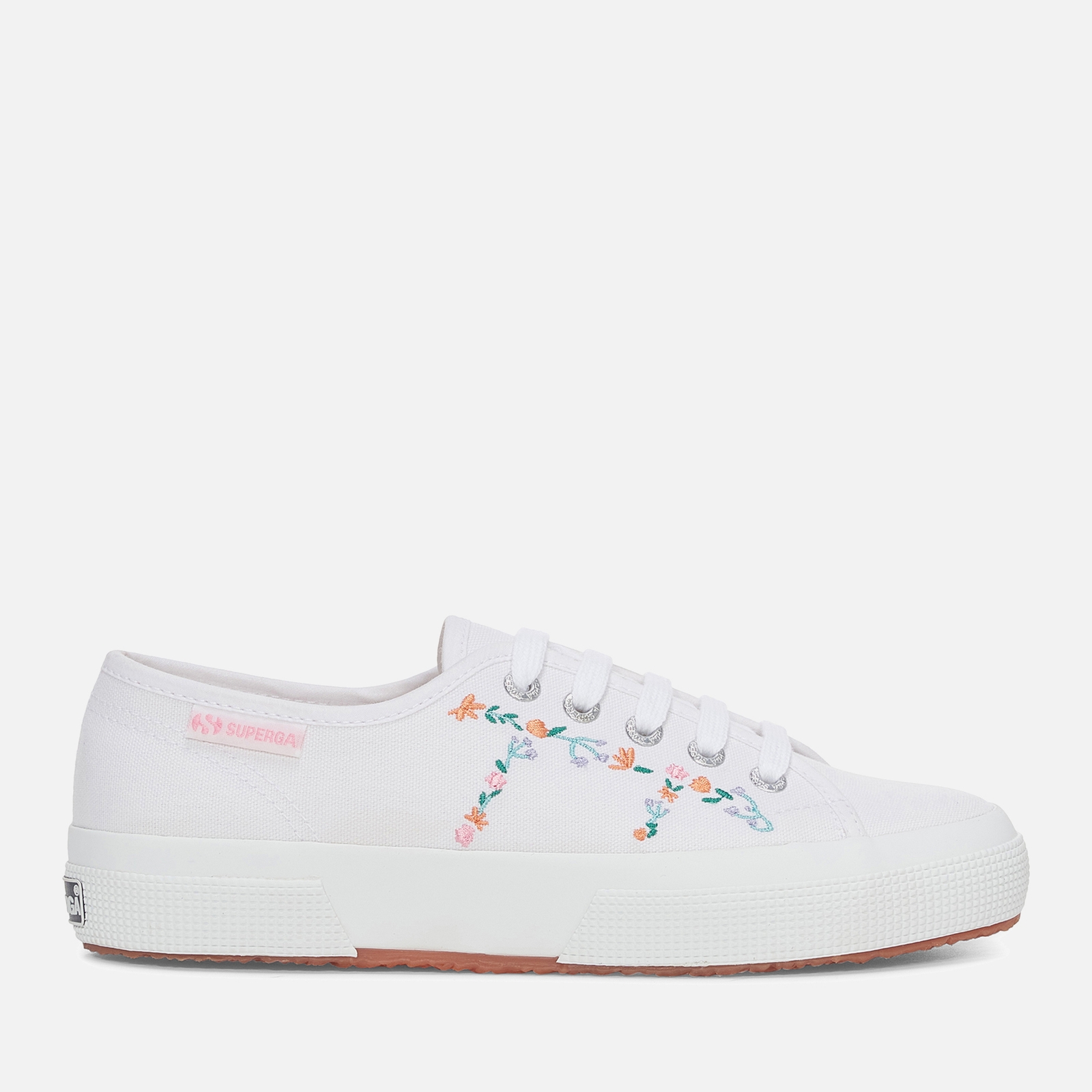 Superga Women's 2750 Little Flowers Embroidery Trainers - White