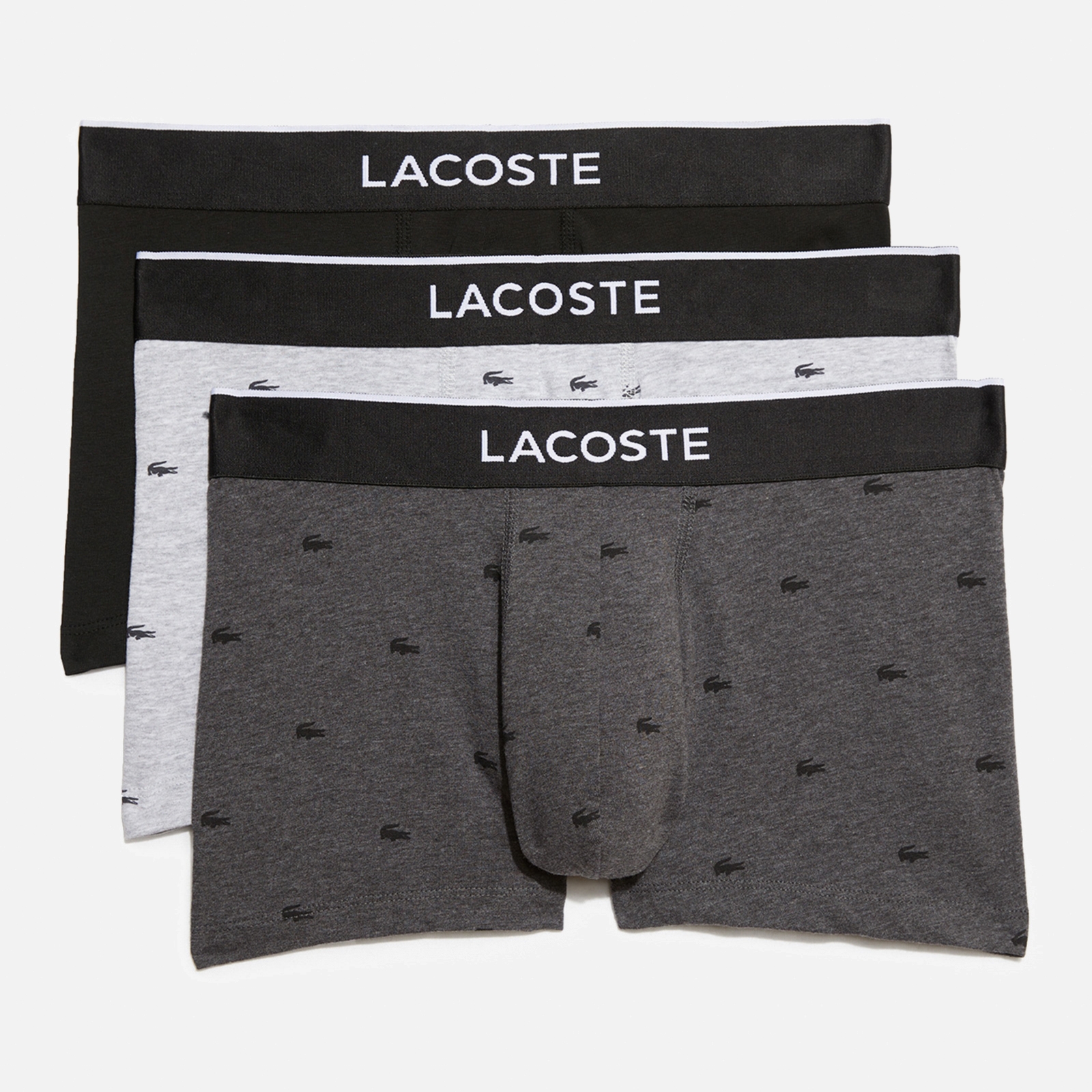 Lacoste 3 Pack Cotton Logo Boxer Trunks - S