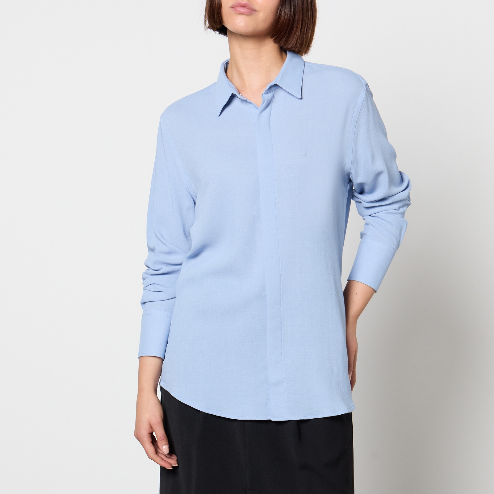 AMI Classic Wool-Blend Twill Shirt - XS