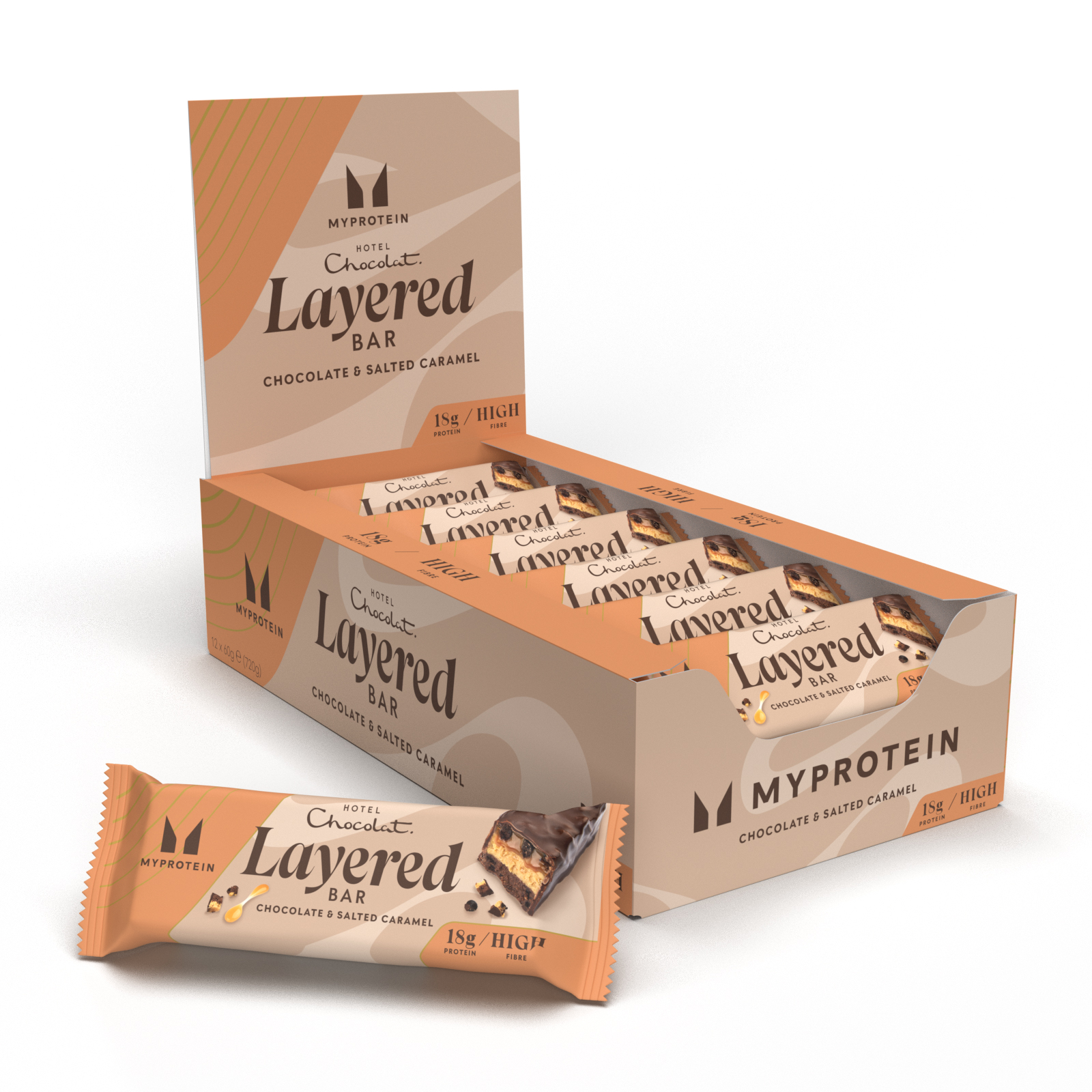 Myprotein UK MyProtein Myprotein Layered Bar - 12 x 60g - Hotel Chocolat - Salted Caramel