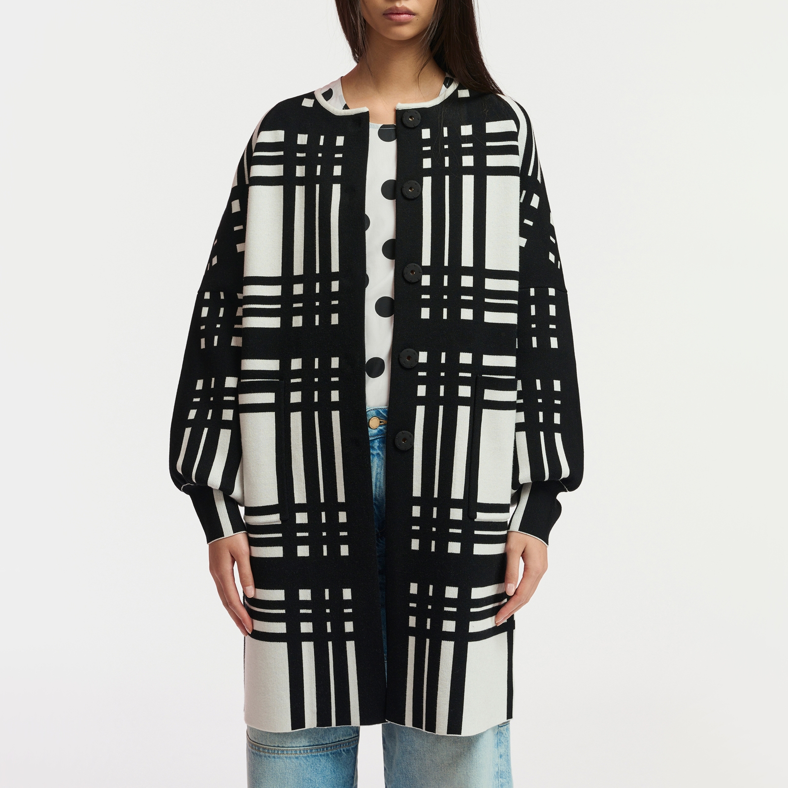 Essentiel Antwerp Flow Jacquard-Knit Cardigan - M