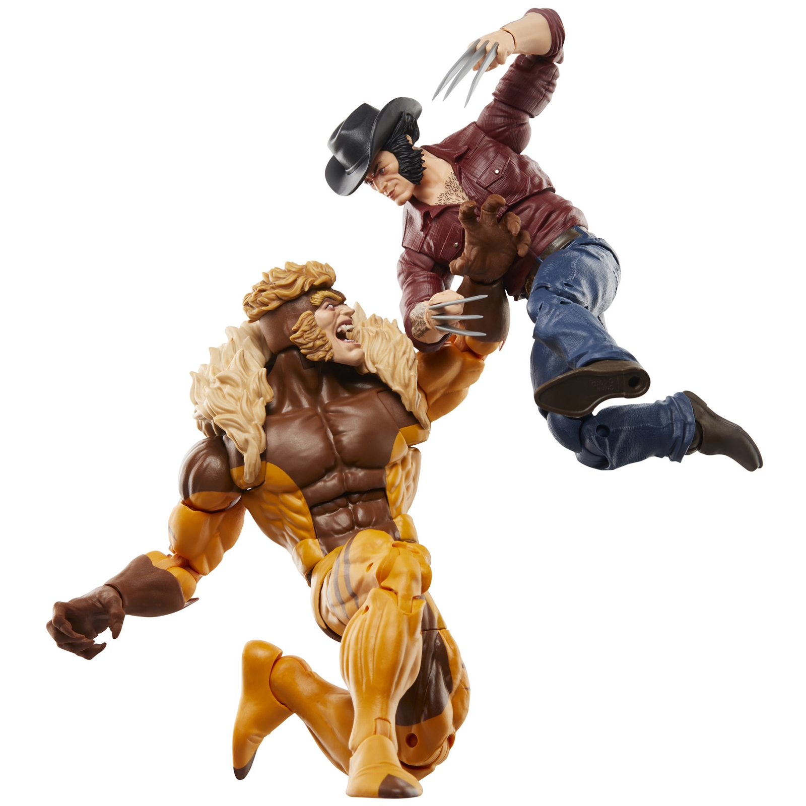 Hasbro Marvel Legends Series Marvel's Logan vs Sabretooth, 6  Comics Collectible Action Figures