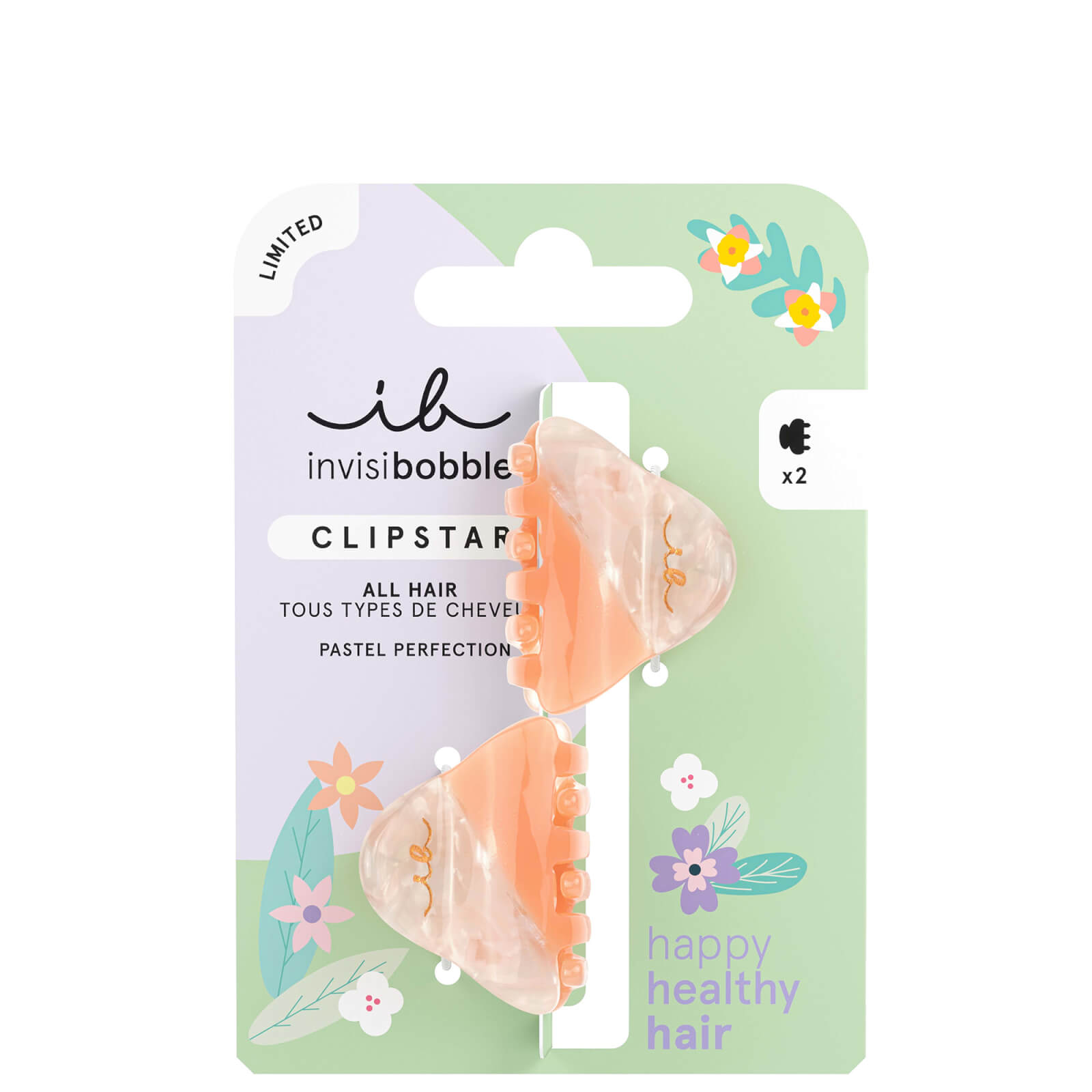 Invisibobble Clipstar Easter Pastel Perfection Pack Of 2 In White