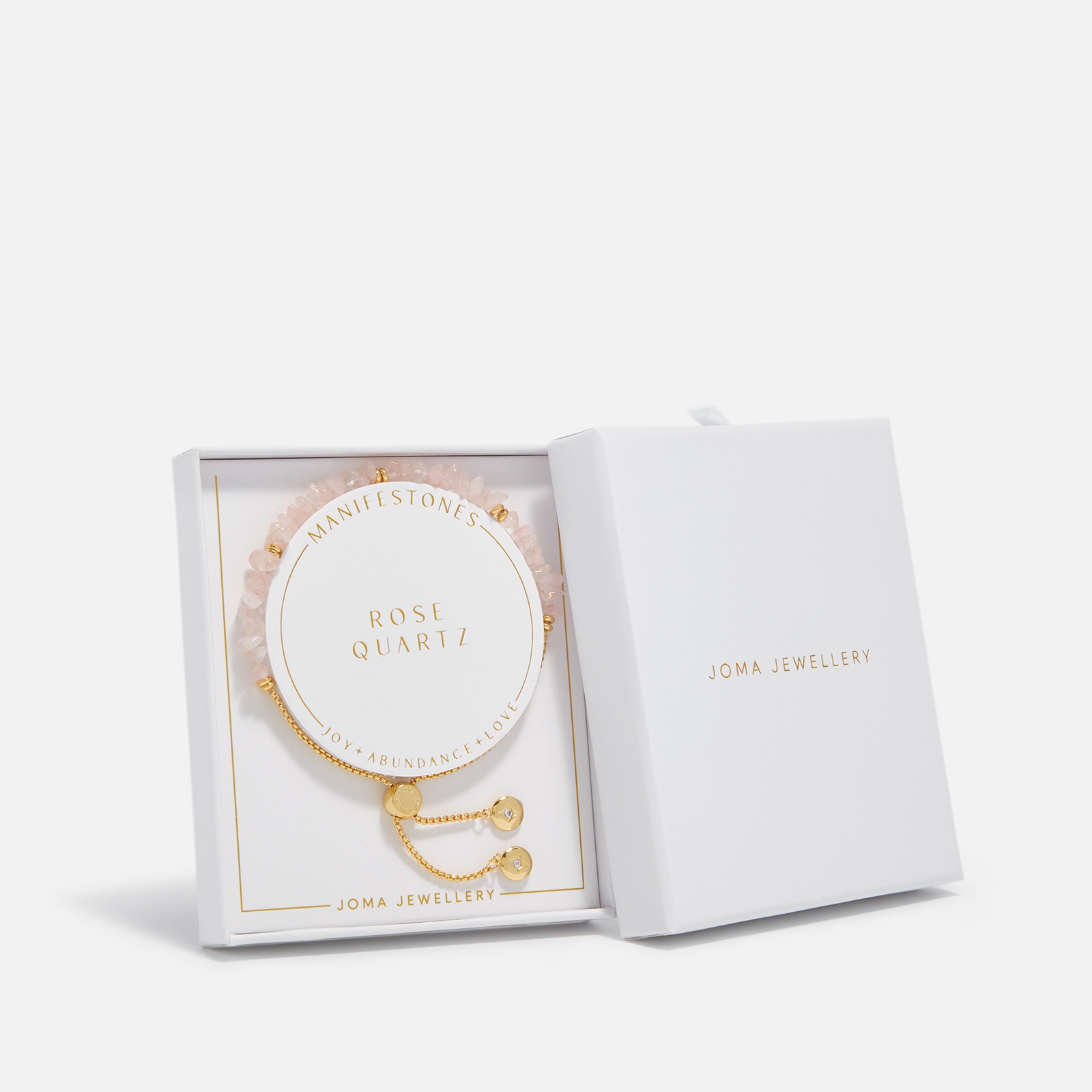 Joma Jewellery Manifestones Rose Quartz Love Gold-Plated Bracelet