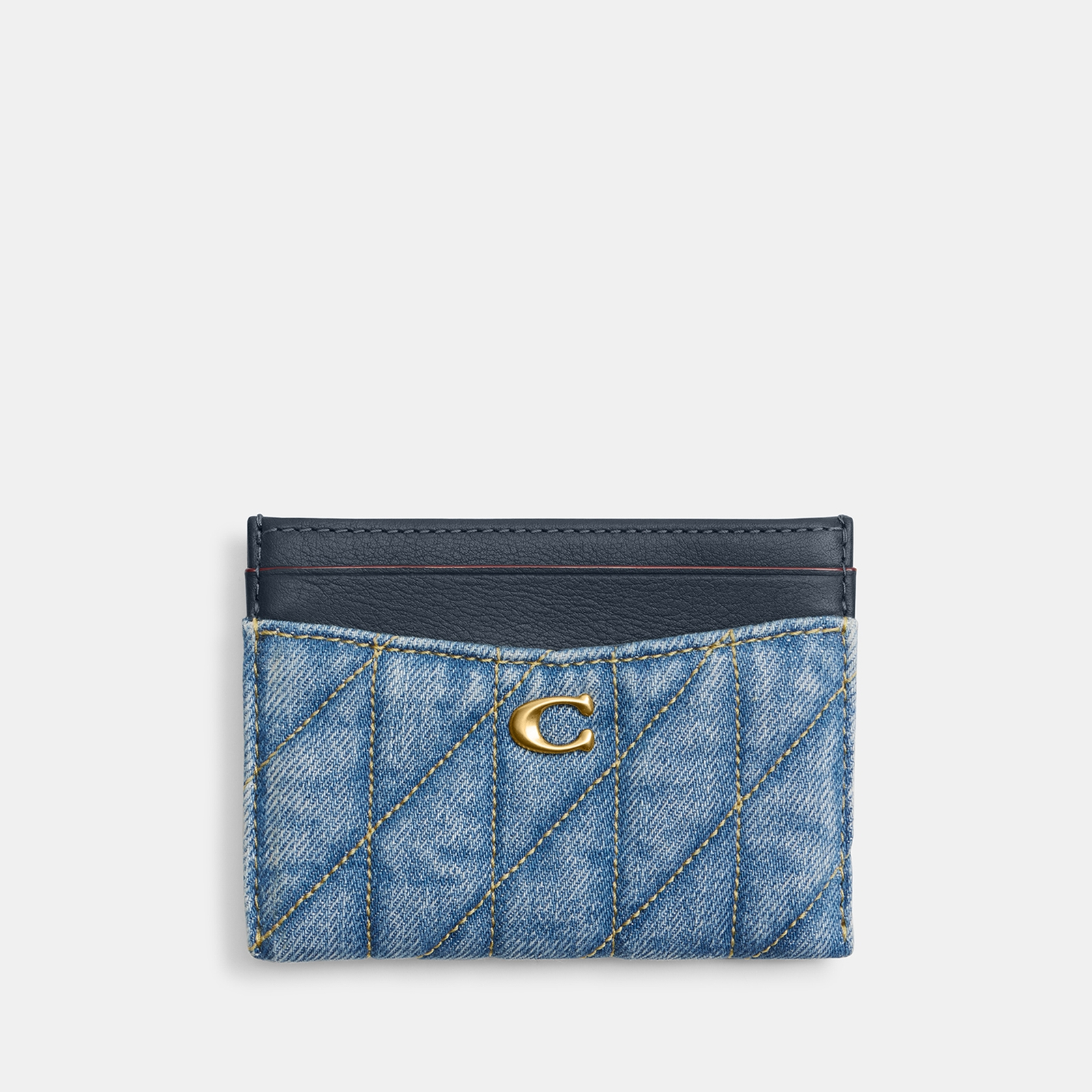 Coach Essential Quilted Denim and Leather Cardholder