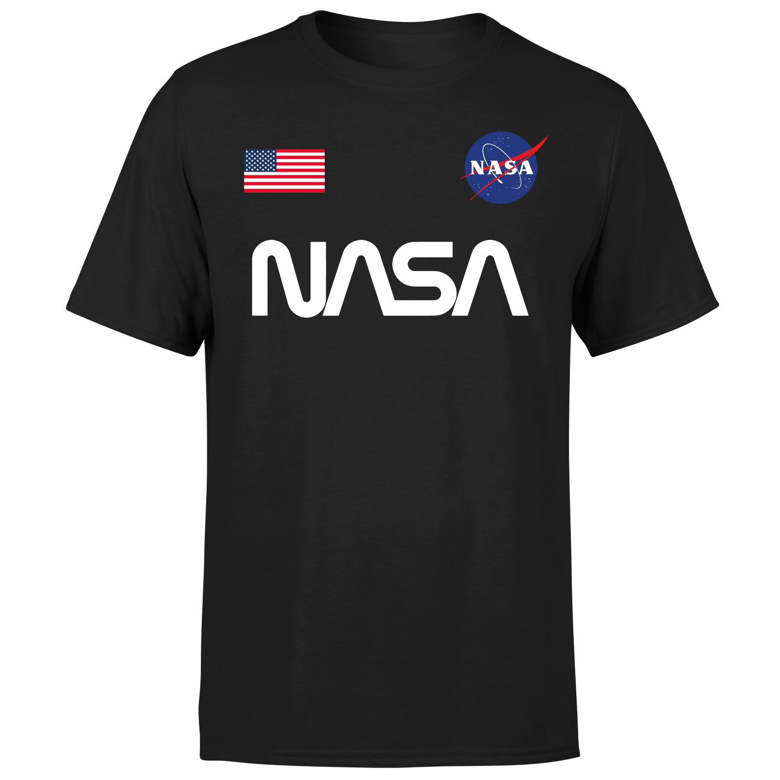 NASA Badge Unisex T-Shirt - Black - S - Nero