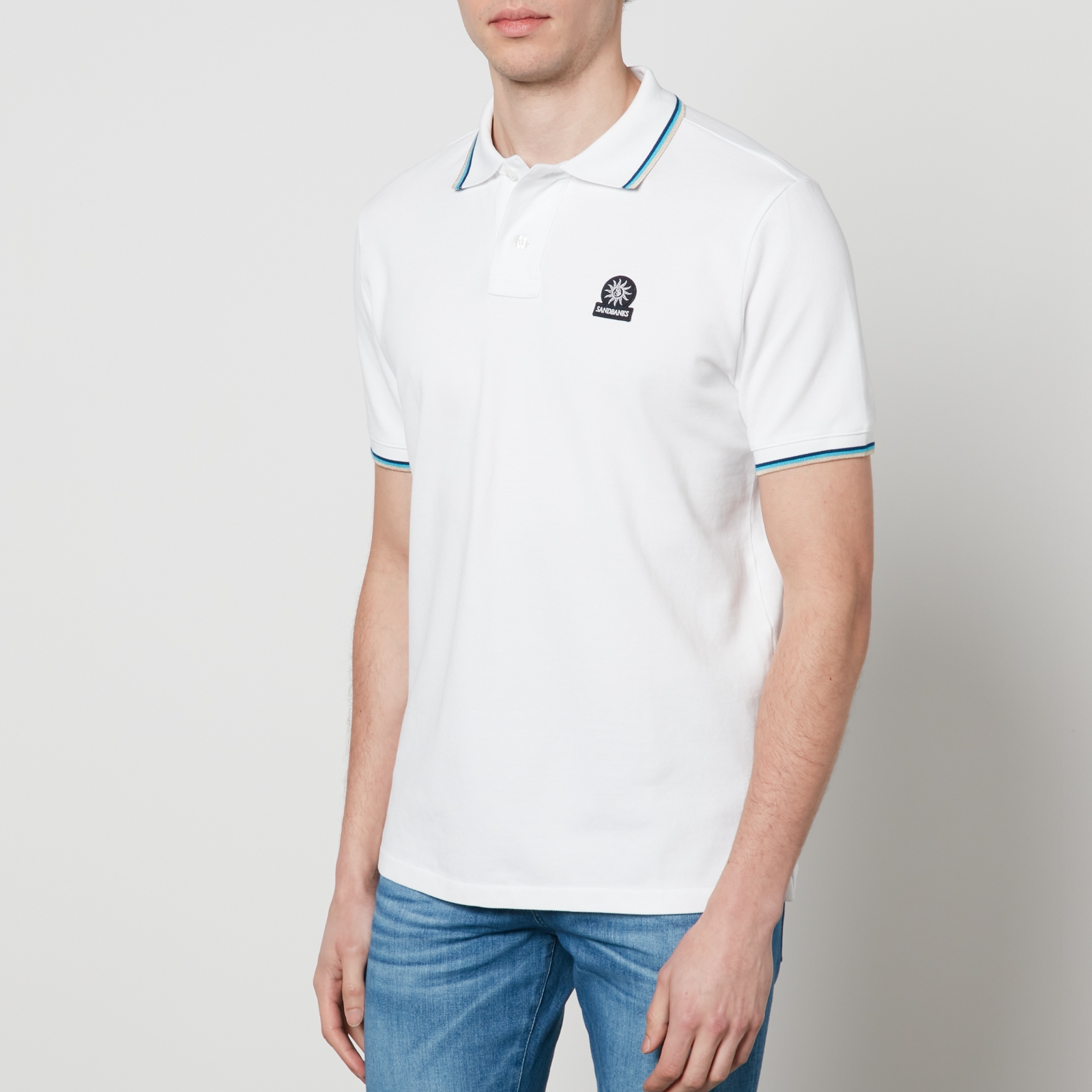 Sandbanks Logo-Appliqued Cotton-Pique Tipped Polo Shirt