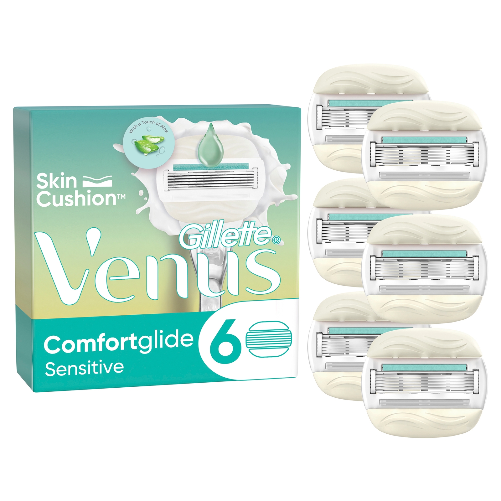 Venus ComfortGlide Sensitive Razor Blades  Pack of 6