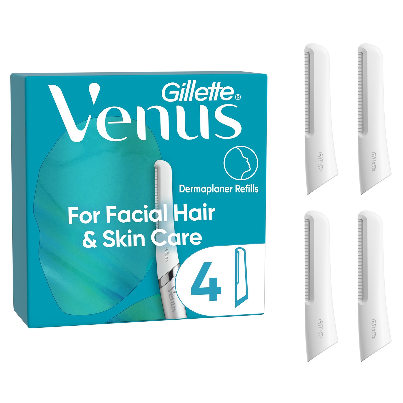 Venus Facial Hair & Skin Razor Blades for Dermaplaning  4 Pack