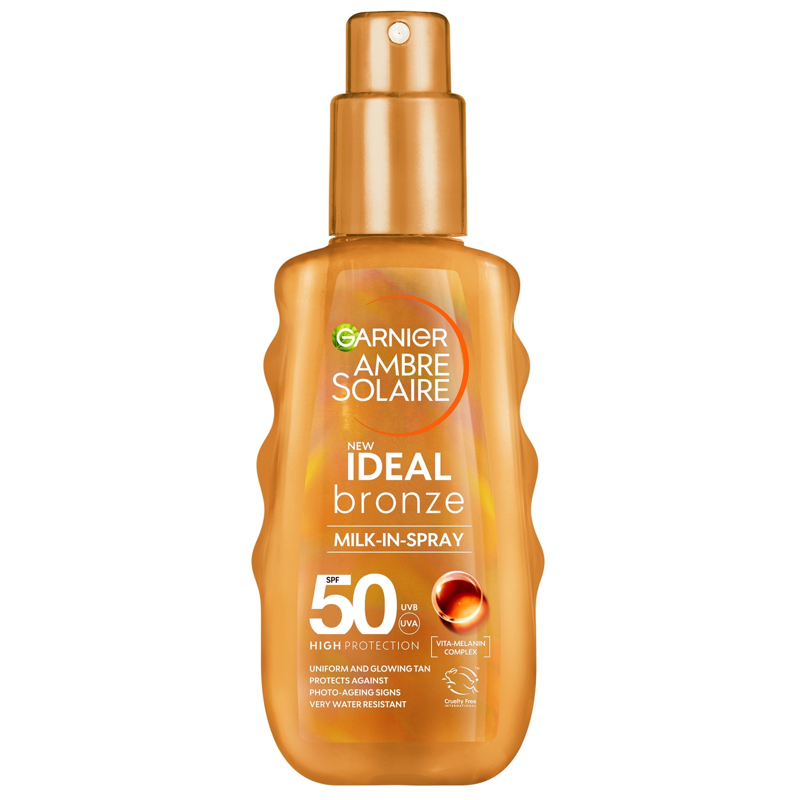 

Garnier Ambre Solaire Ideal Bronze Milk-In Tanning SPF 50 Spray for Face and Body 150ml