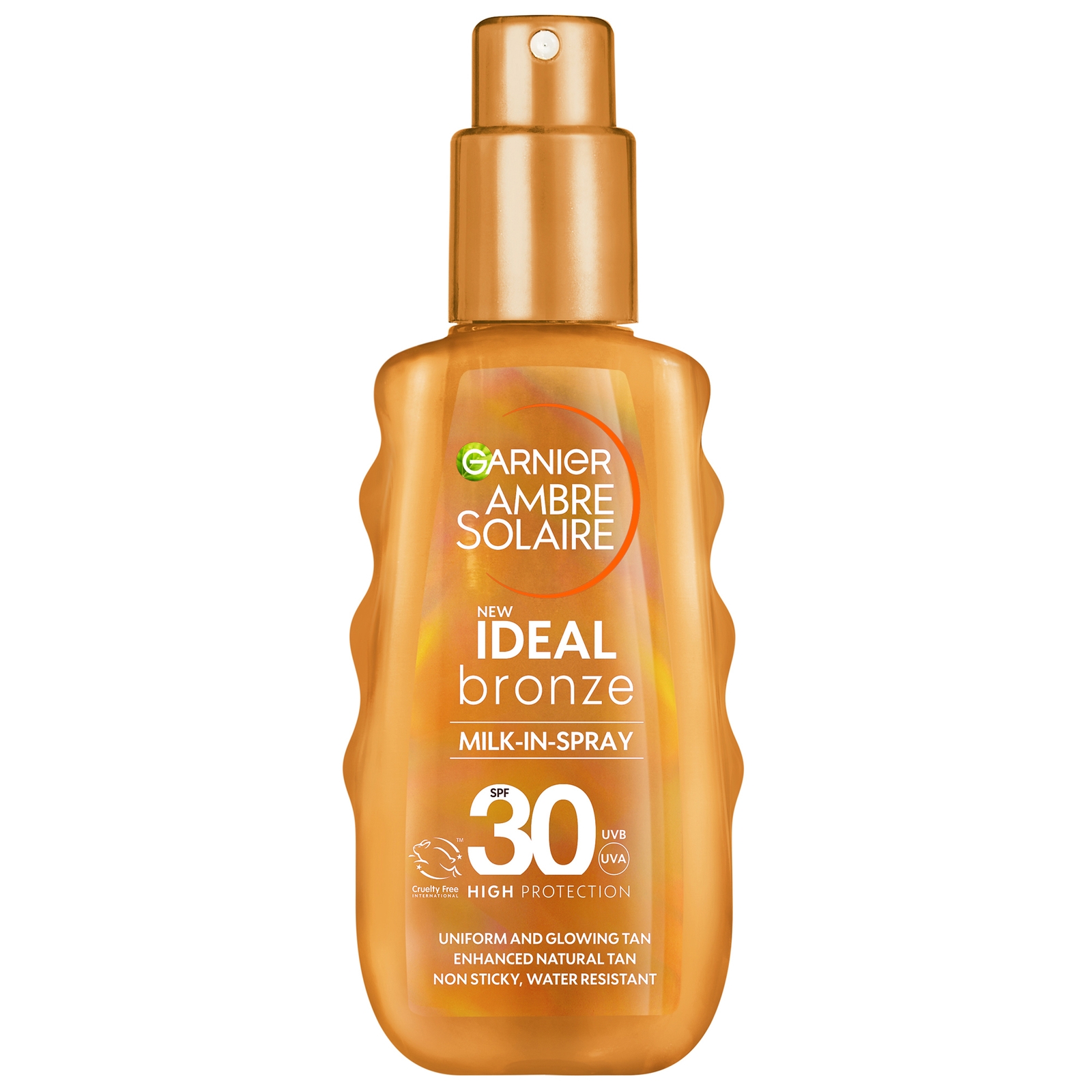 Shop Garnier Ambre Solaire Ideal Bronze Milk-in Tanning Spray For Face And Body Spf30 150ml